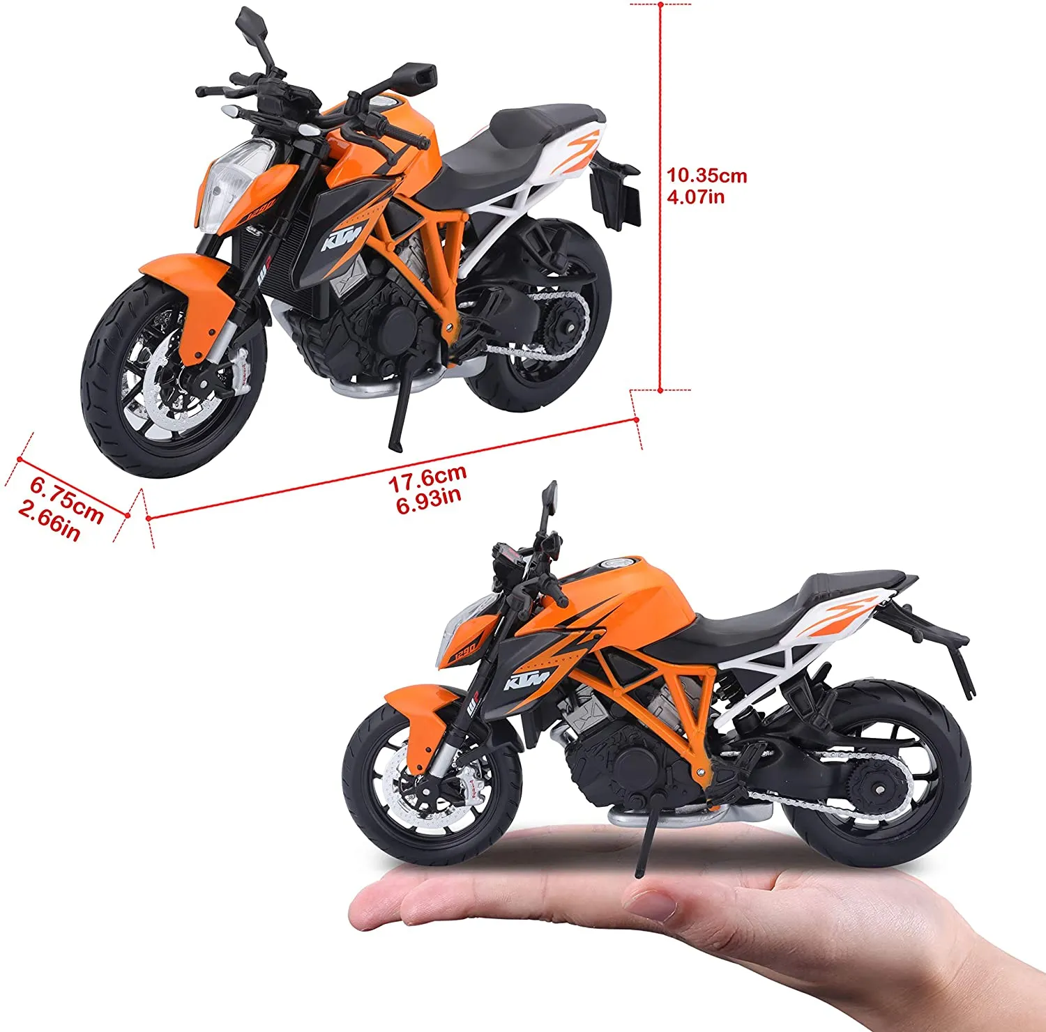 Maisto - Modellmotorrad - KTM 1290 Super Duke R (orange, Maßstab 1:12)