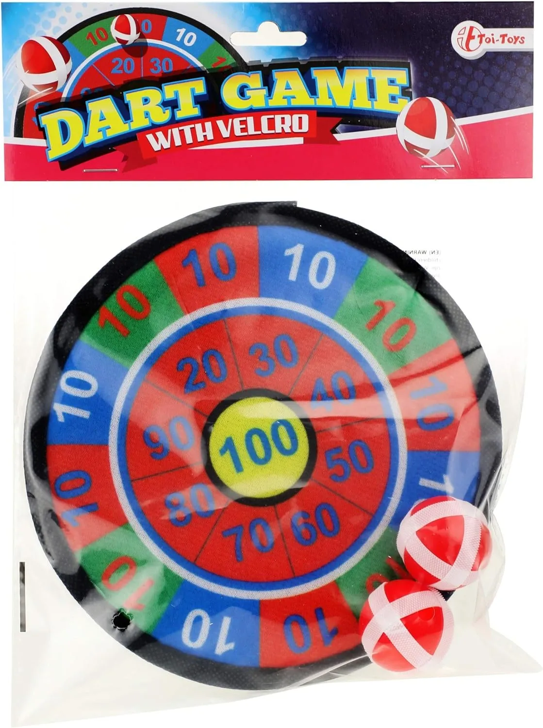 Toi-Toys 62548A - Mini Dartscheibe Klettband 18cm inkl. 2 Bälle