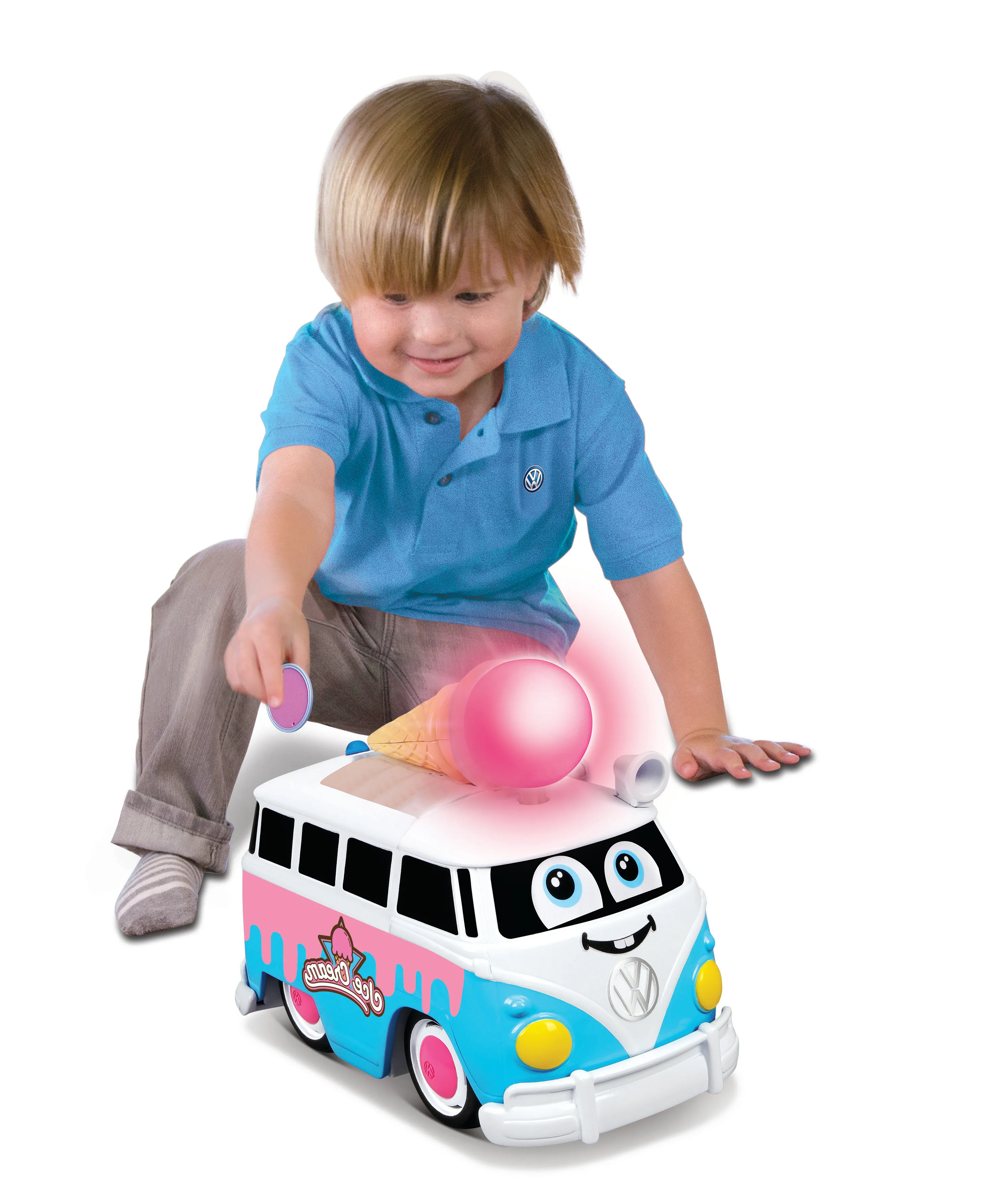 BB Junior - Spielzeugauto - Volkswagen Magic Ice Cream Bus (blau, 20cm)