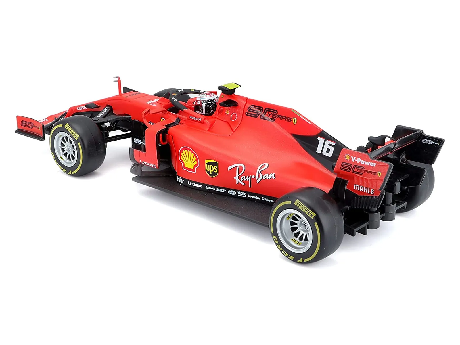 Maisto Tech 82353 - Ferngesteuertes Auto - Ferrari F1 SF90 2019 #16 Leclerc (rot, Maßstab 1:24)