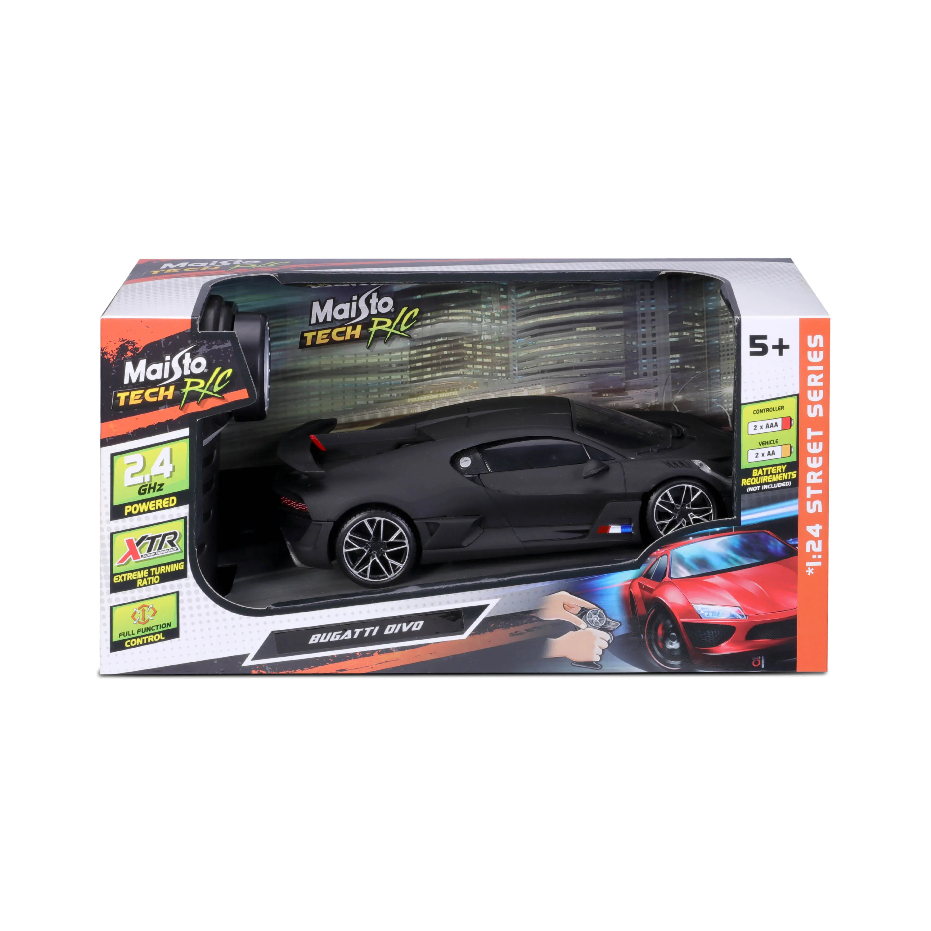Maisto Tech 81515 - Ferngesteuertes Auto - Bugatti Divo (matt-schwarz, Maßstab 1:24)