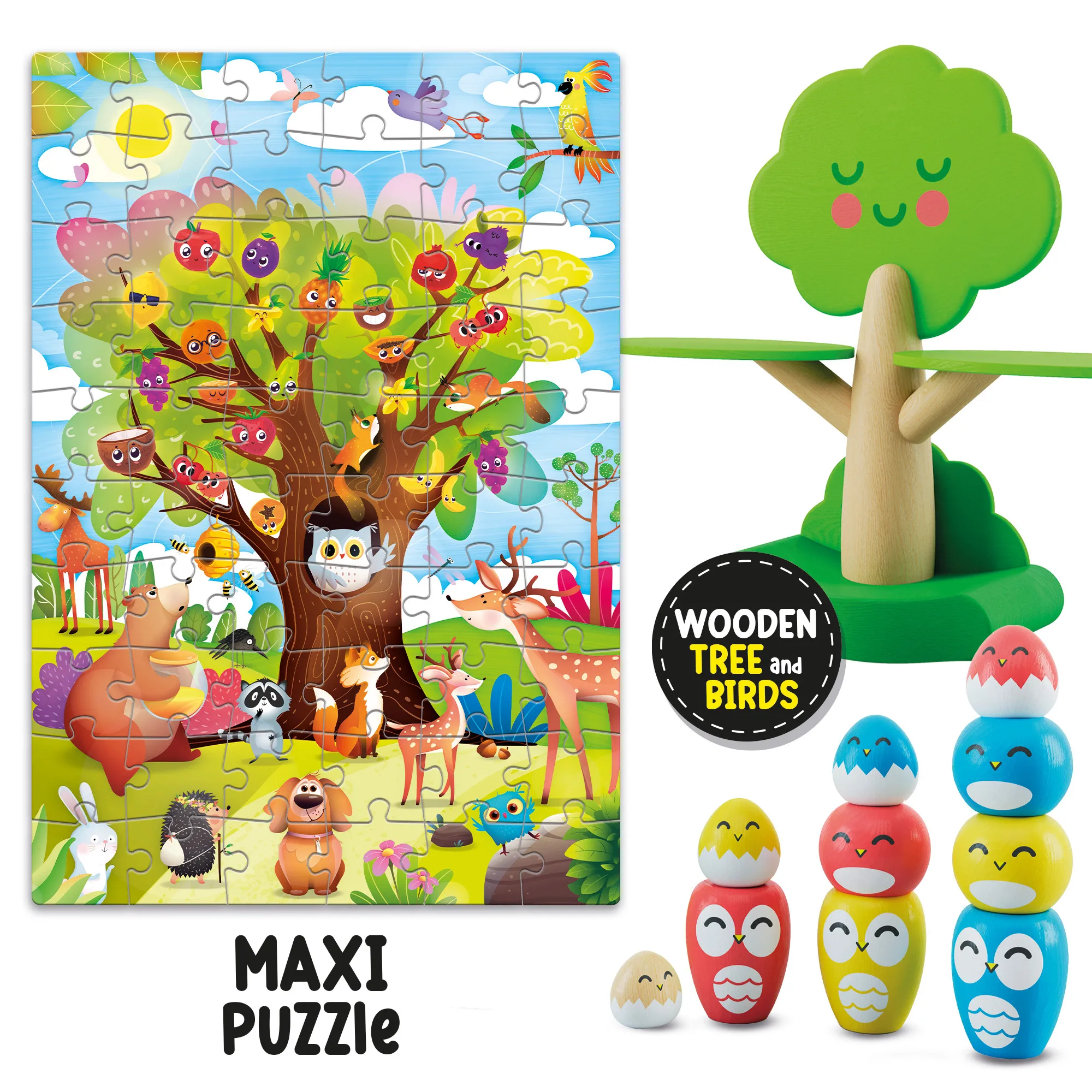 Lisciani 105397 - Montessori Happy Birds - Geschicklichkeitsspiel