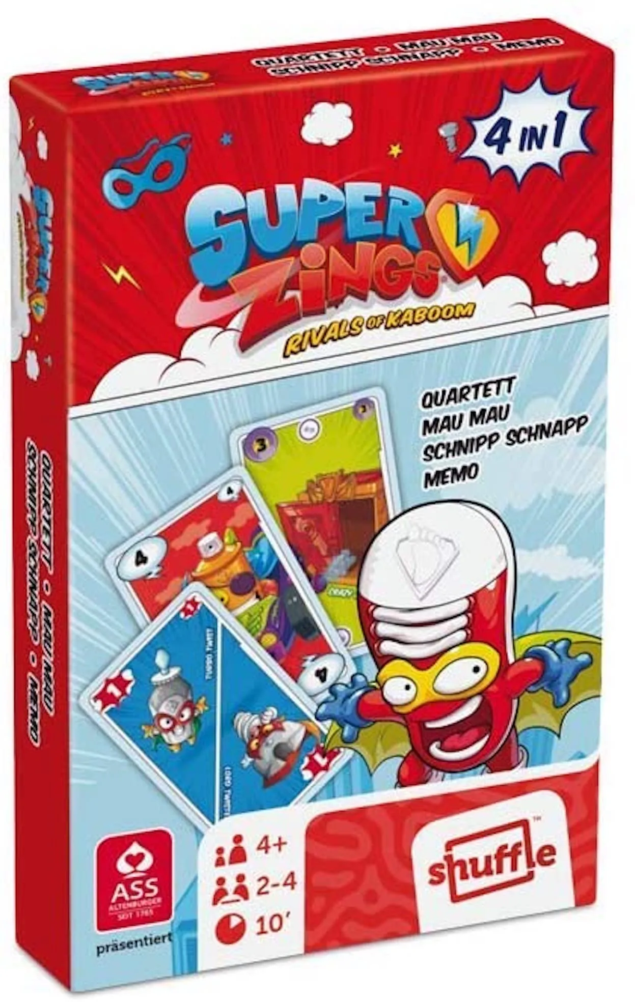 Superzings 22510000 - Spielkarten 4in1