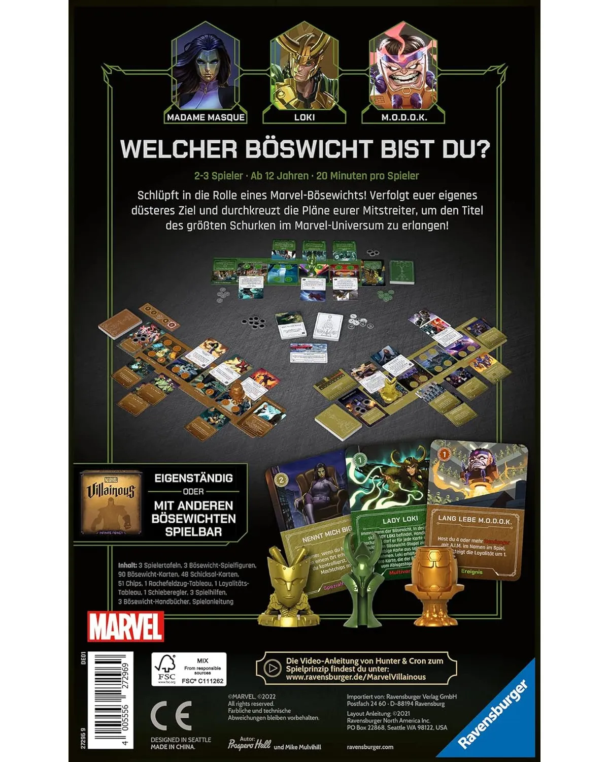 Ravensburger 27296 - Gesellschaftsspiel Erweiterung - Marvel Villainous: Arglist & Schabernack