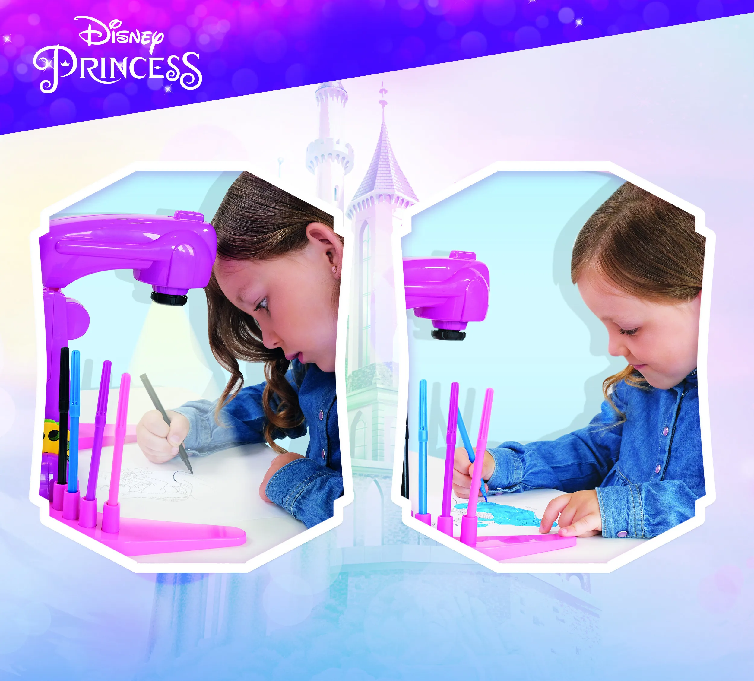 Lisciani 92956 - Disney Princess Zeichenschule mit LED Projektor