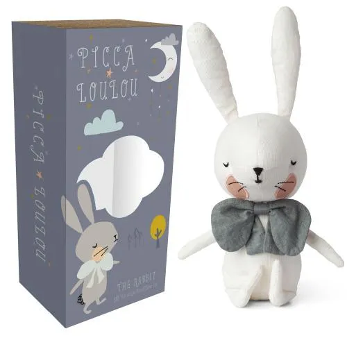 Picca Loulou Stofftier "Hase" (weiß, 18cm) in Geschenkbox