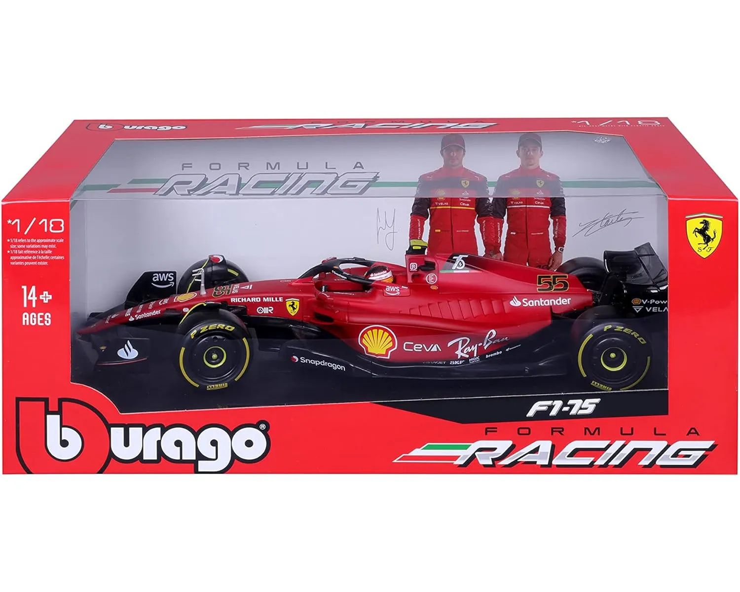 Bburago 18-16812S - Modellauto - F1 Ferrari SF-23, 2023 Sainz (Maßstab 1:18)