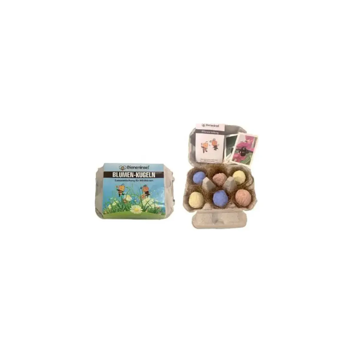 Vedes 102022 - Bieneninsel - Blumen-Kugeln, 6er Pack im Eierkarton
