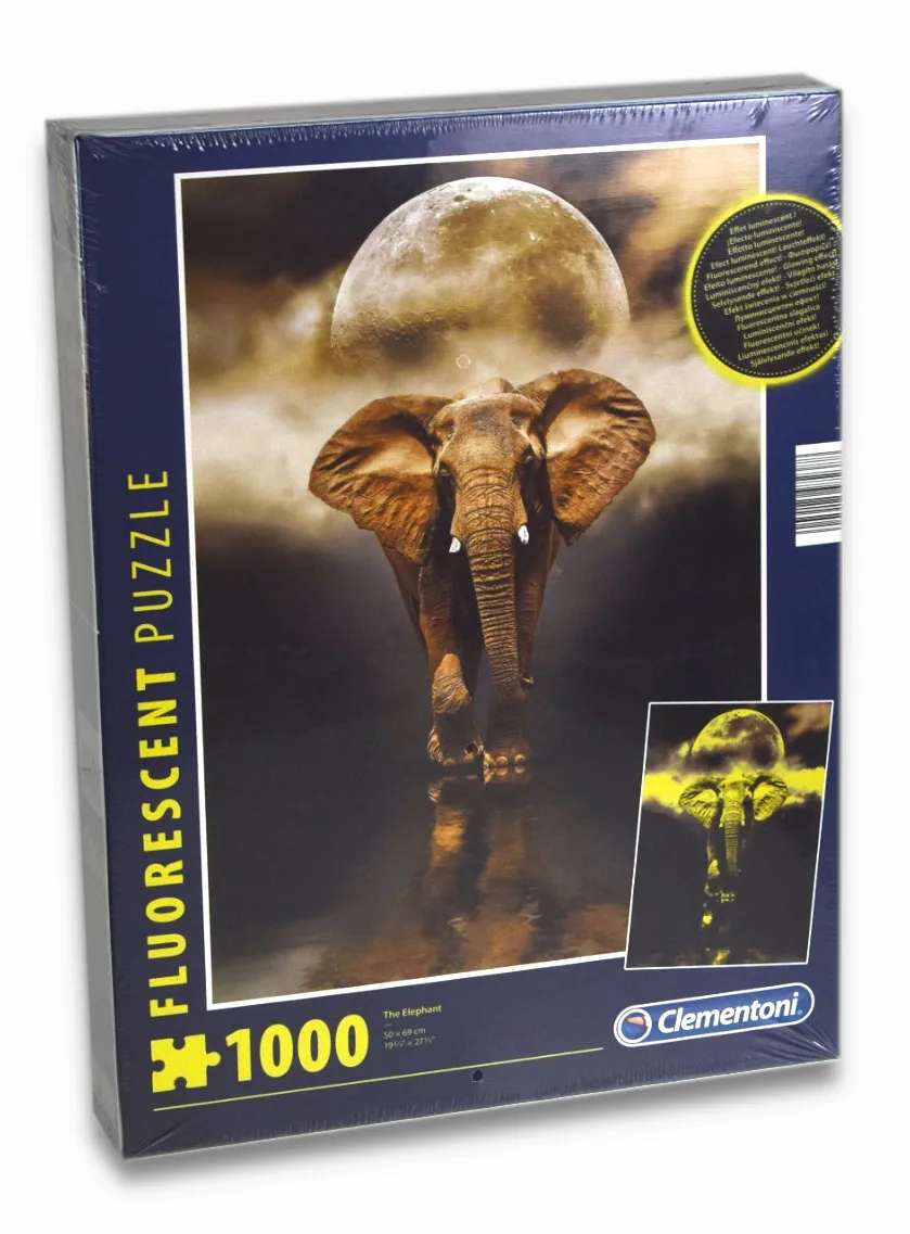 Clementoni 97238 - Puzzle - Der Elefant (fluoreszierend, 1000 Teile)