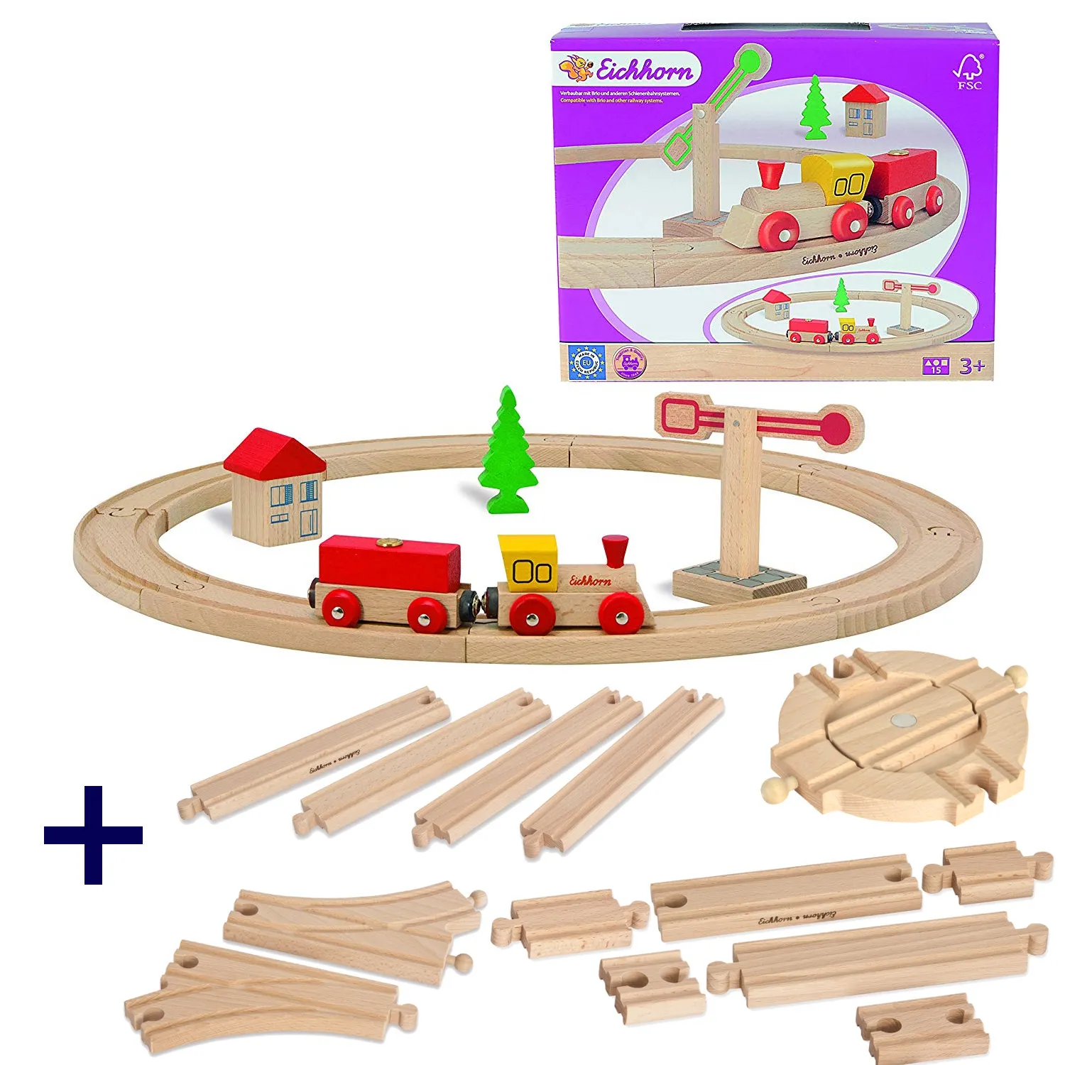 Eichhorn Holzeisenbahn Bundle (5-teilig)