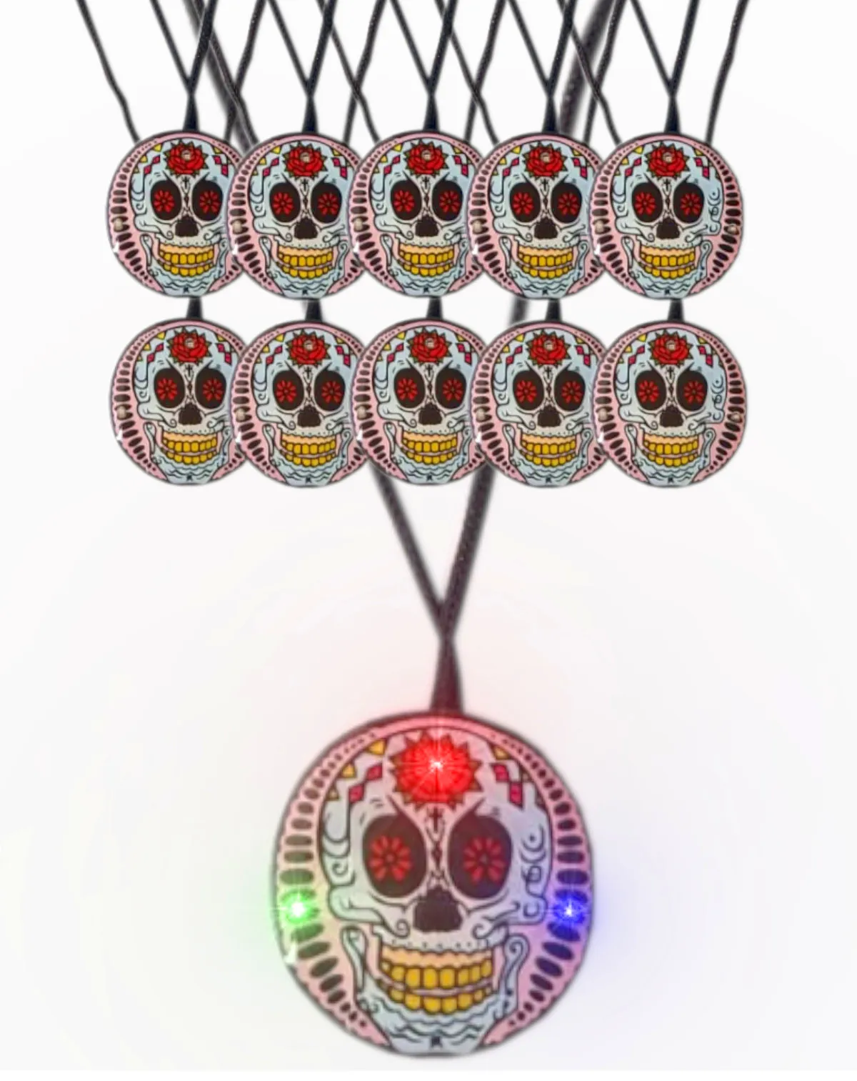 Halloween - LED Blinky Kette - Dia De Los Muertos (10 Stück)