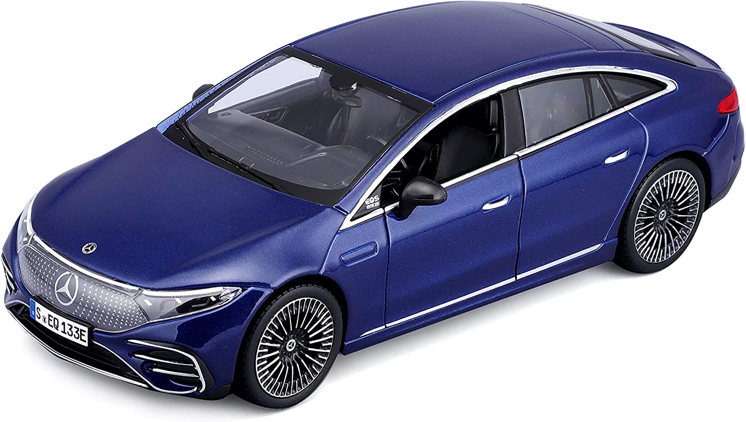 Maisto 32902BL - Modellauto - Mercedes EQS (blau, Maßstab 1:27)