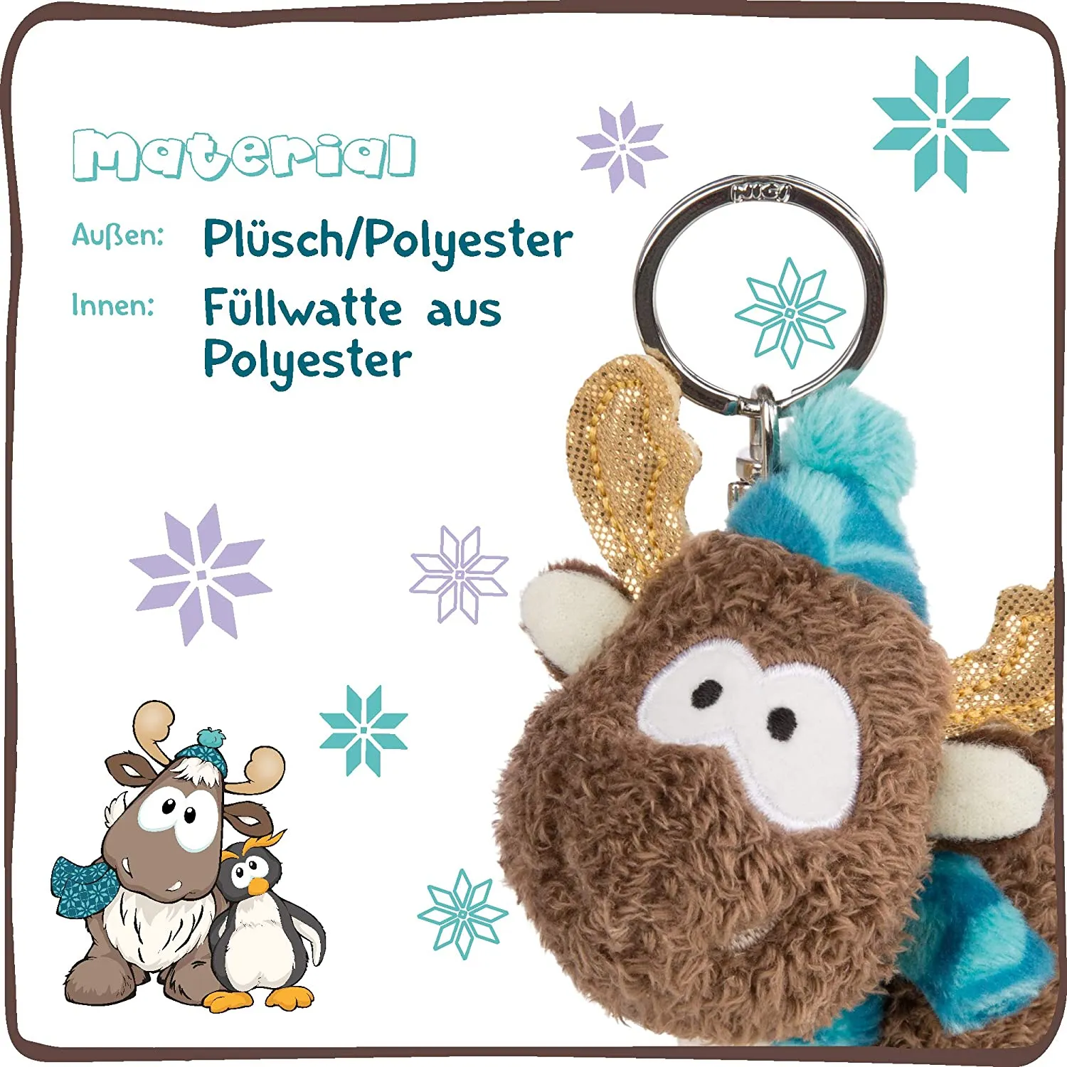 NICI 44101 - Plüschanhänger - Rentier Reny Heart (10cm)