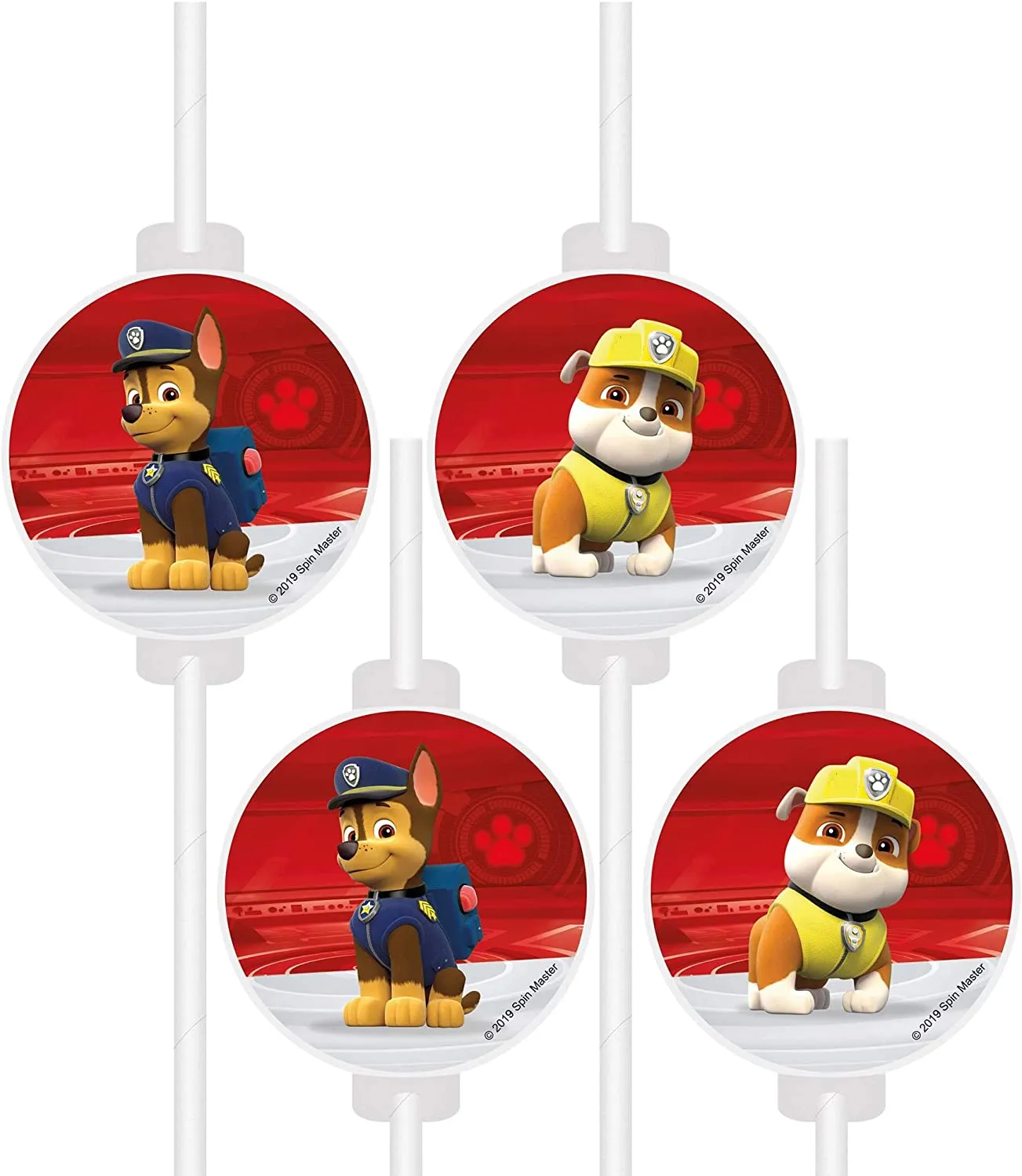 Procos - Paw Patrol - Papier Trinkhalme (4 Stück)