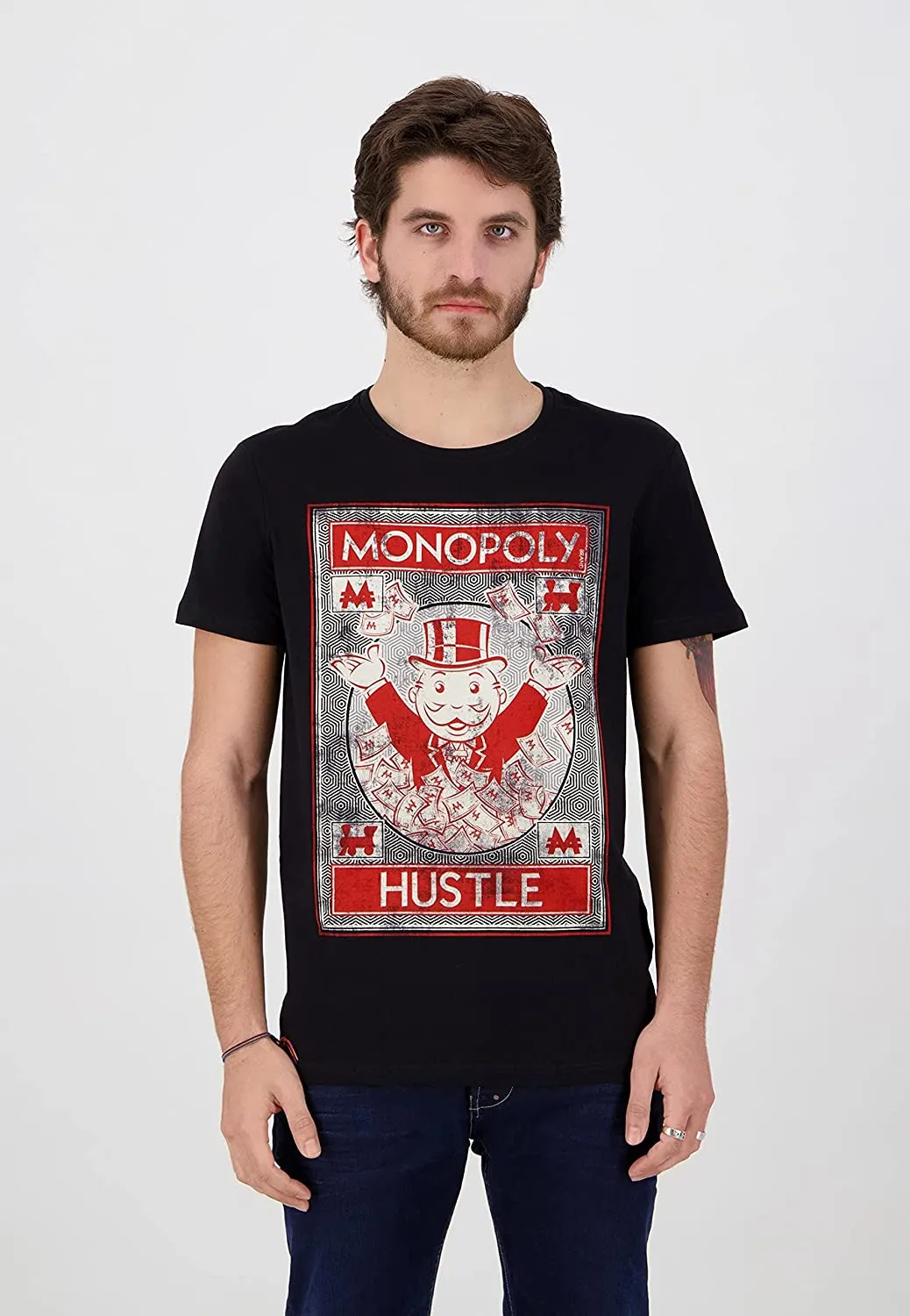 Difuzed - T-Shirt Herren - Monopoly »Hustle« (schwarz)