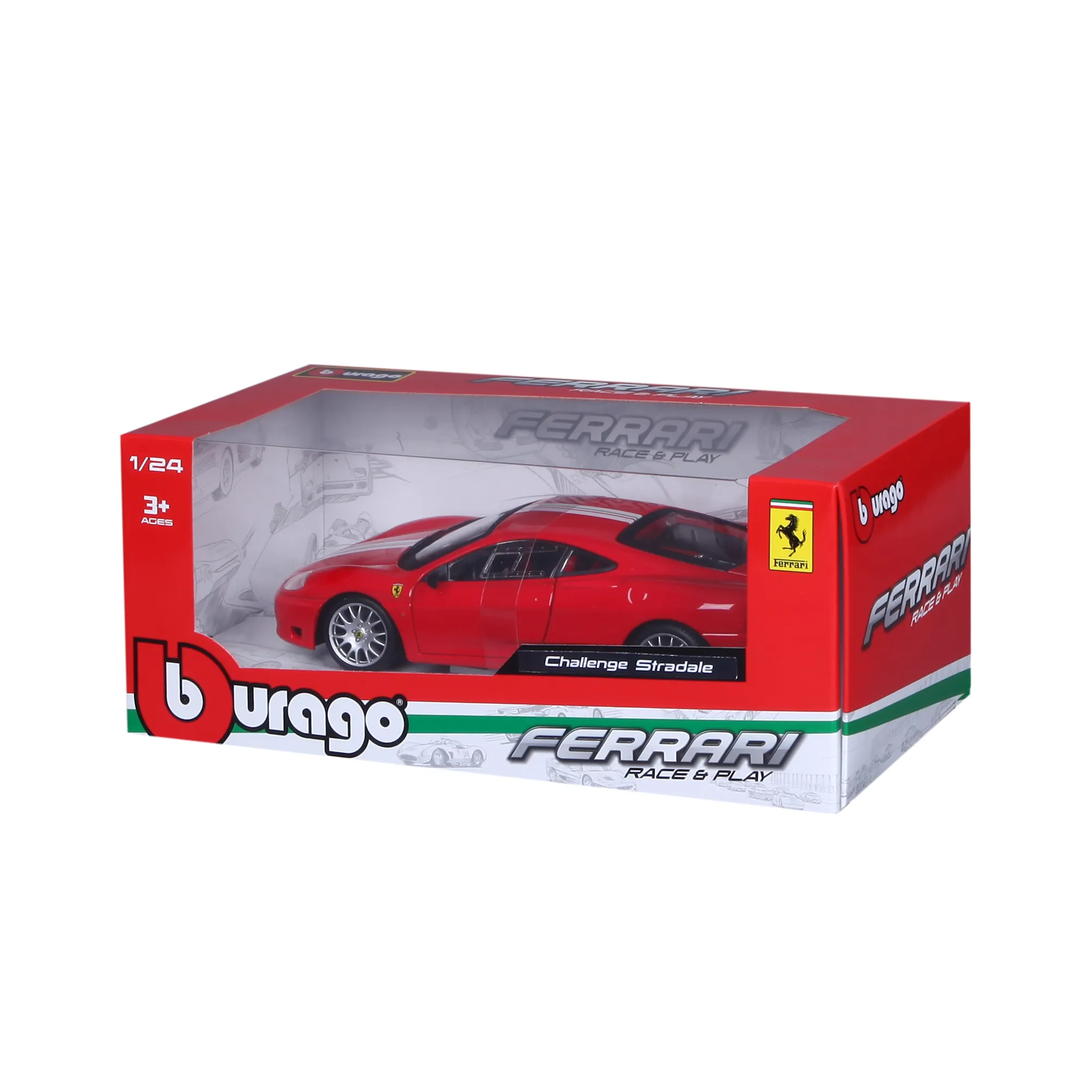 Bburago 18-26550 - Modellauto - Ferrari Challenge Stradale (rot, Maßstab 1:24)