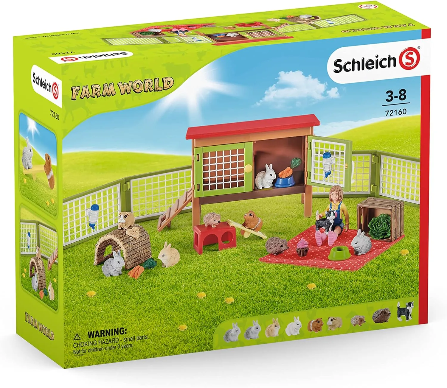 Schleich Farm World Set - Tierarztbesuch auf dem Bauernhof + Picknick mit kleinen Haustieren