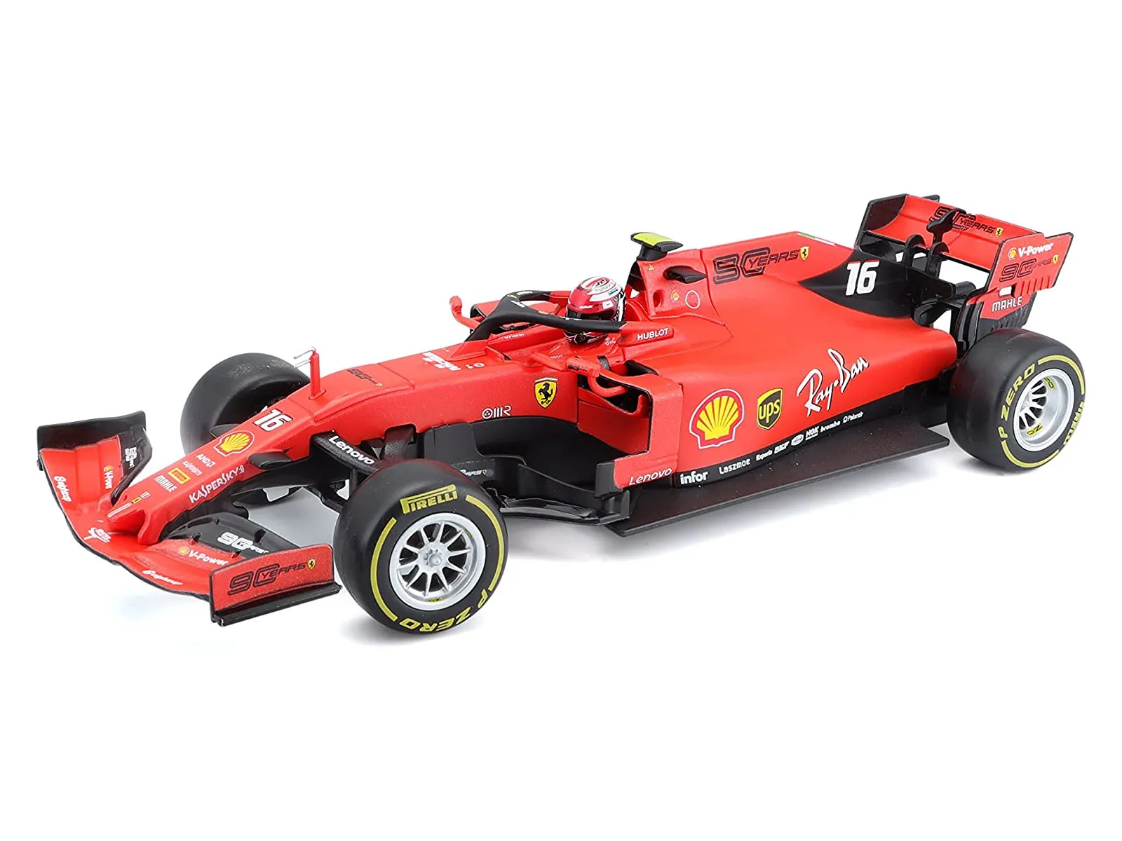 Maisto Tech 82353 - Ferngesteuertes Auto - Ferrari F1 SF90 2019 #16 Leclerc (rot, Maßstab 1:24)