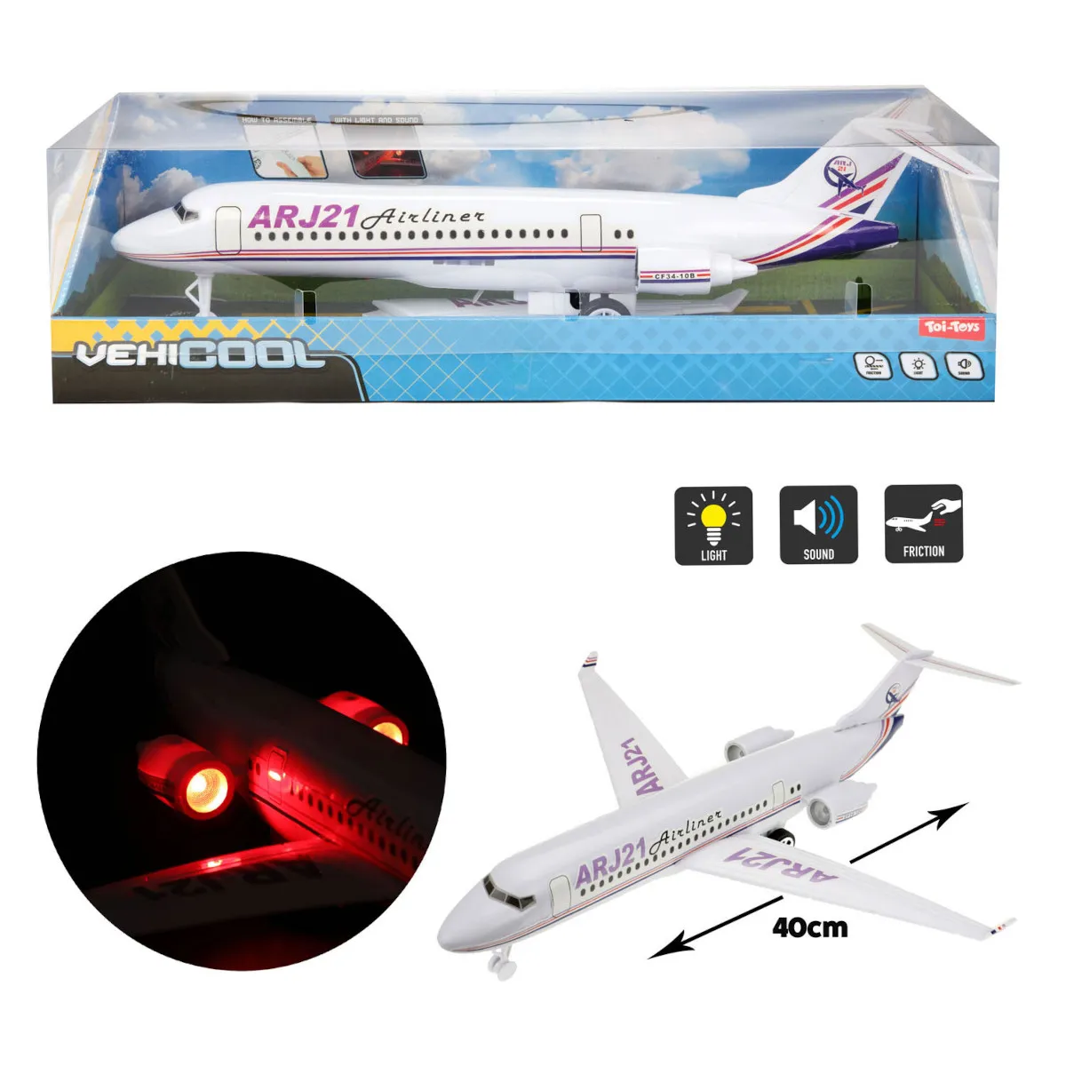 Toi-Toys 26529A - VEHICOOL Passagierflugzeug