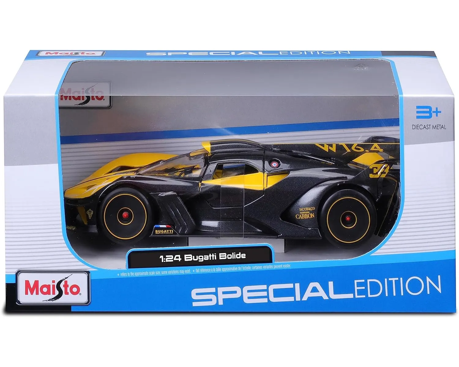 Maisto 32911 - Modellauto - Bugatti Bolide (gelb, Maßstab 1:24)