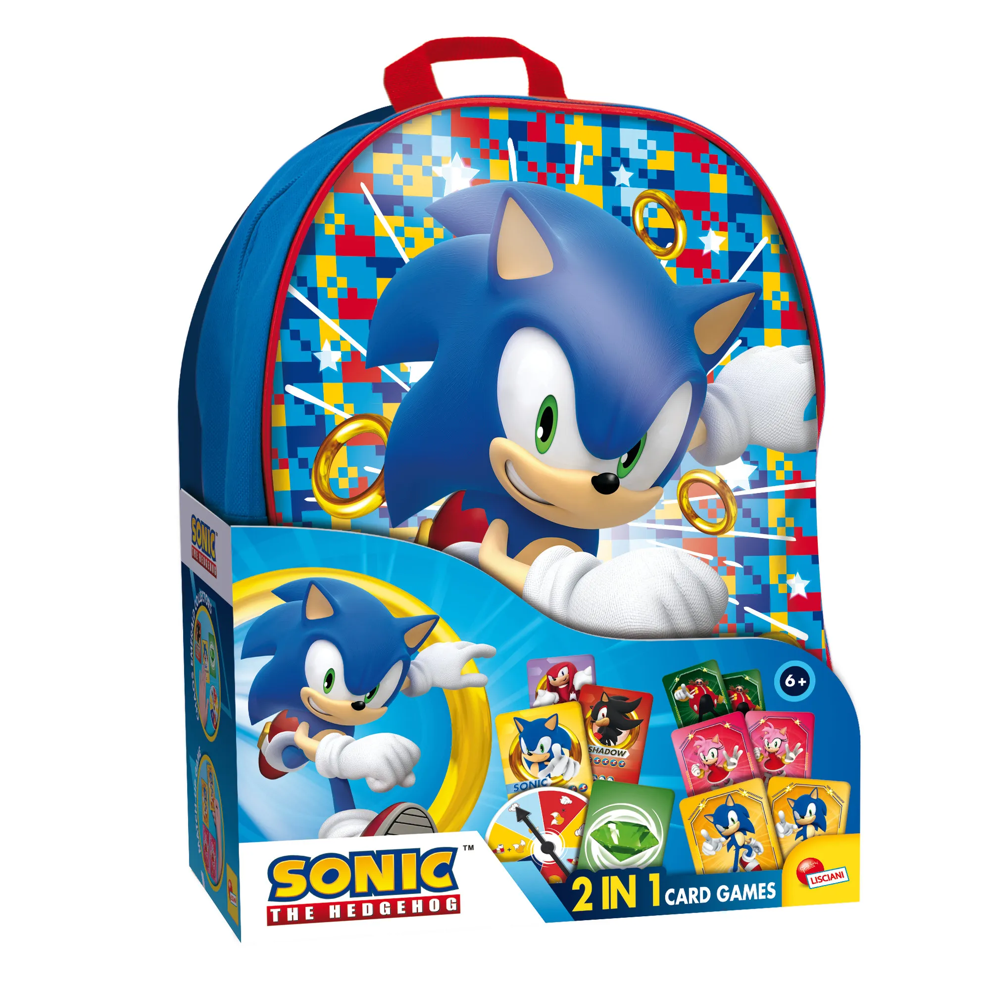 Lisciani 104536 - Sonic Kartenspiel-Collection im Rucksack