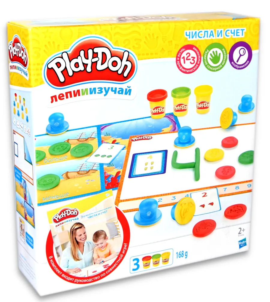 Play-Doh Shape & Learn - Stempelset, 3x Knete 168g - Russland