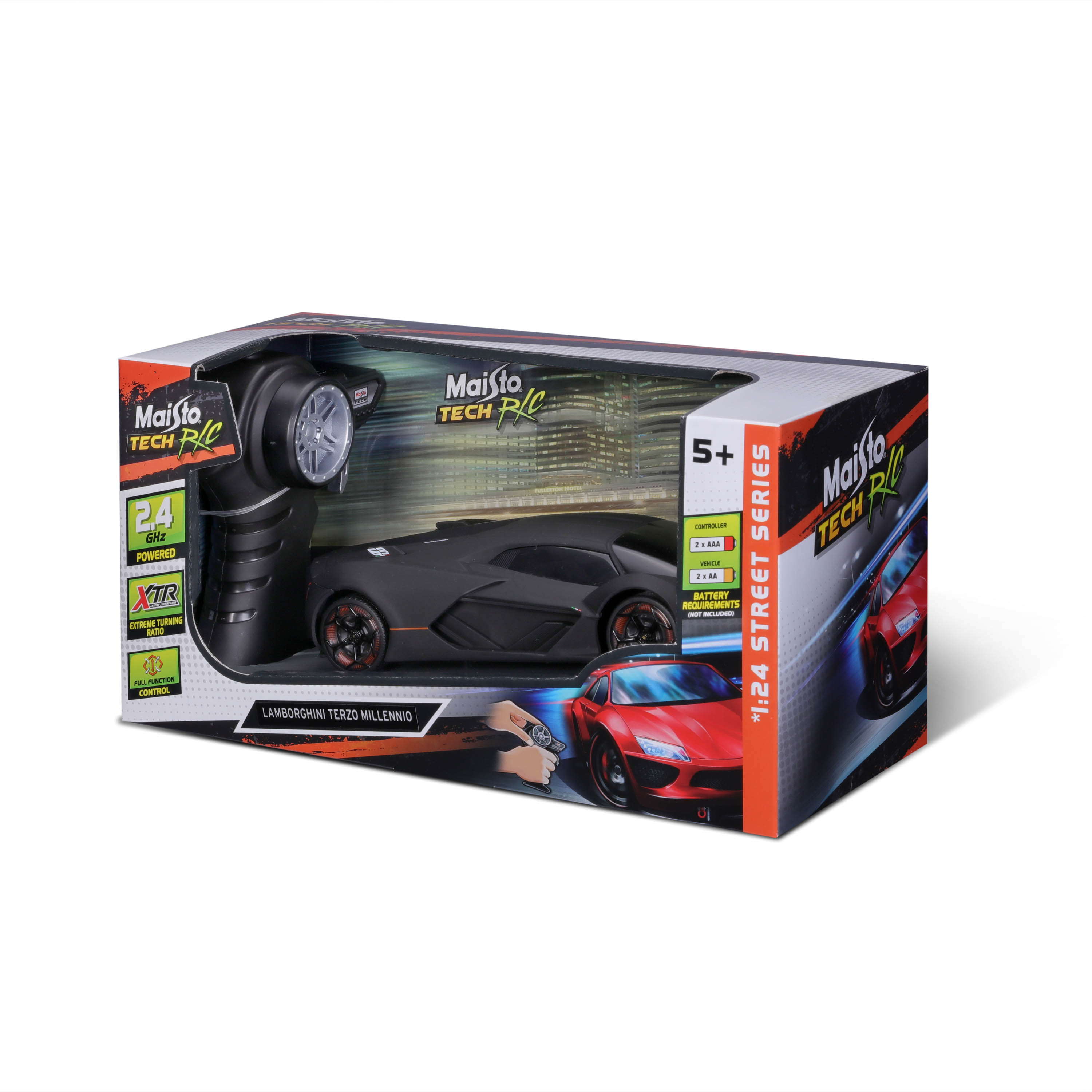 Maisto Tech 81525 - Ferngesteuertes Auto - Lamborghini Terzo Millennio (matt-schwarz, Maßstab 1:24) 