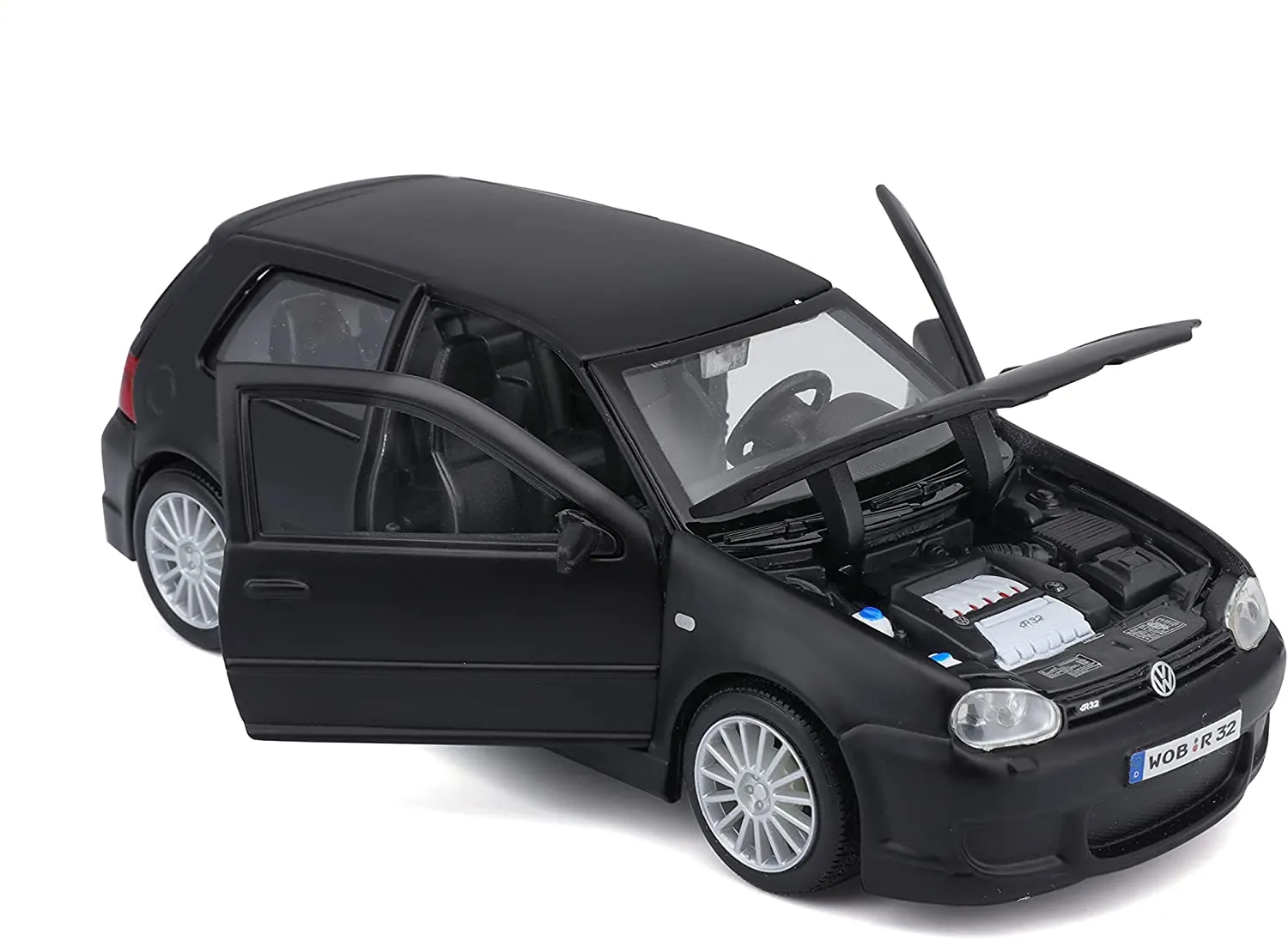 Maisto 31290 - Modellauto - Volkswagen Golf R32 (matt schwarz, Maßstab 1:24)