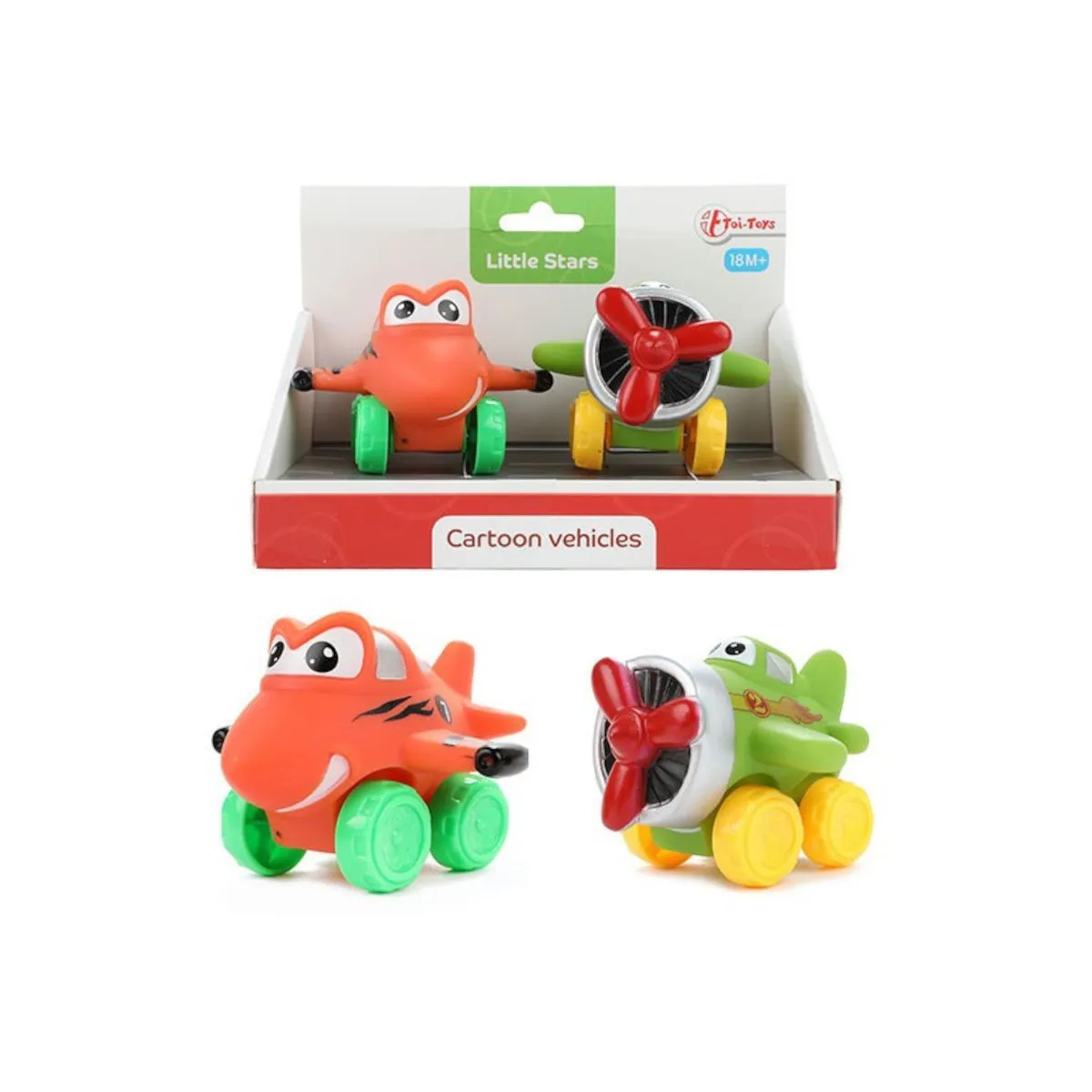 Toi-Toys - LITTLE STARS - 2 weiche PVC Flugzeuge - Cartoon vehicles