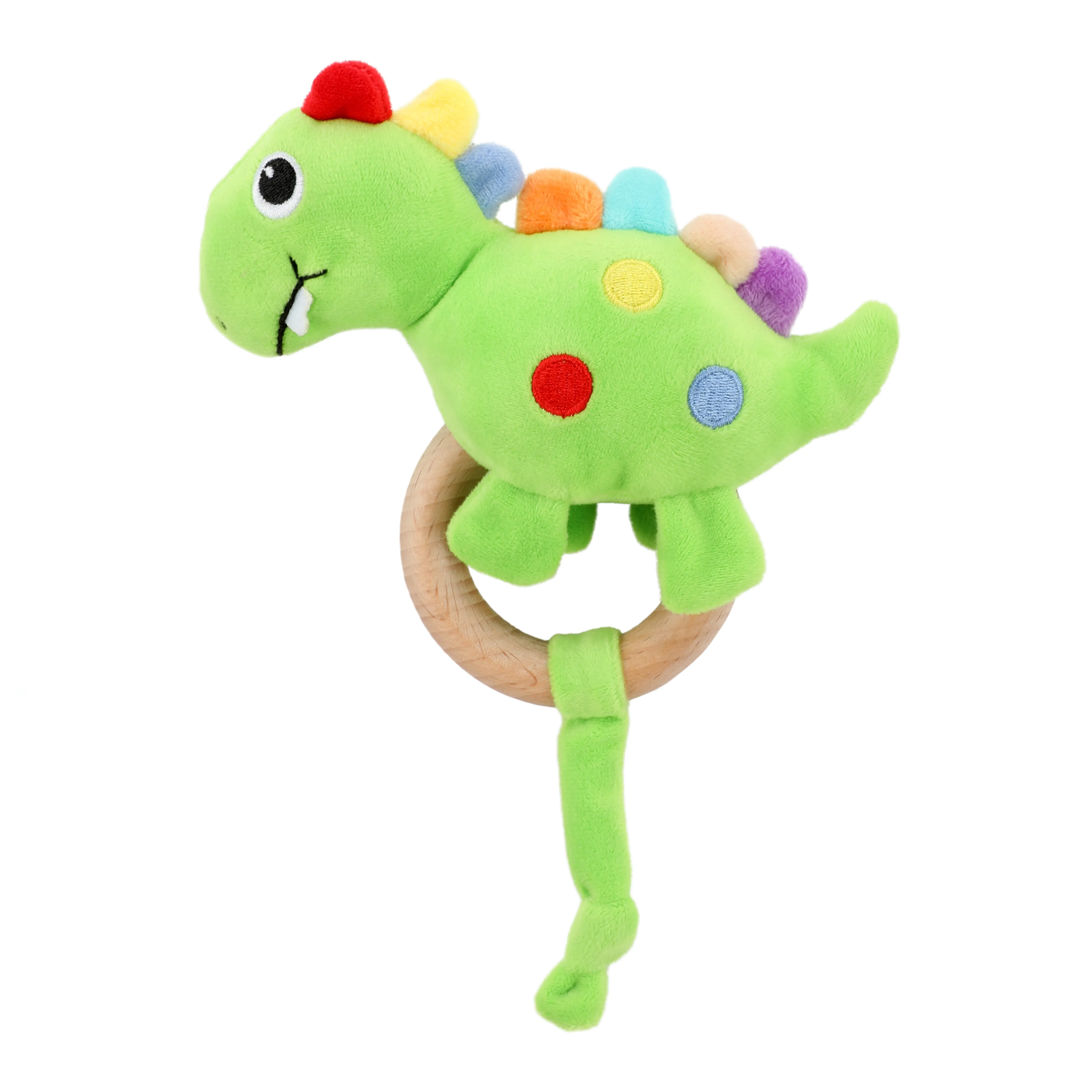 Toi-Toys 72130A - Little Stars - Babyrassel Dino mit Holz-Beißring