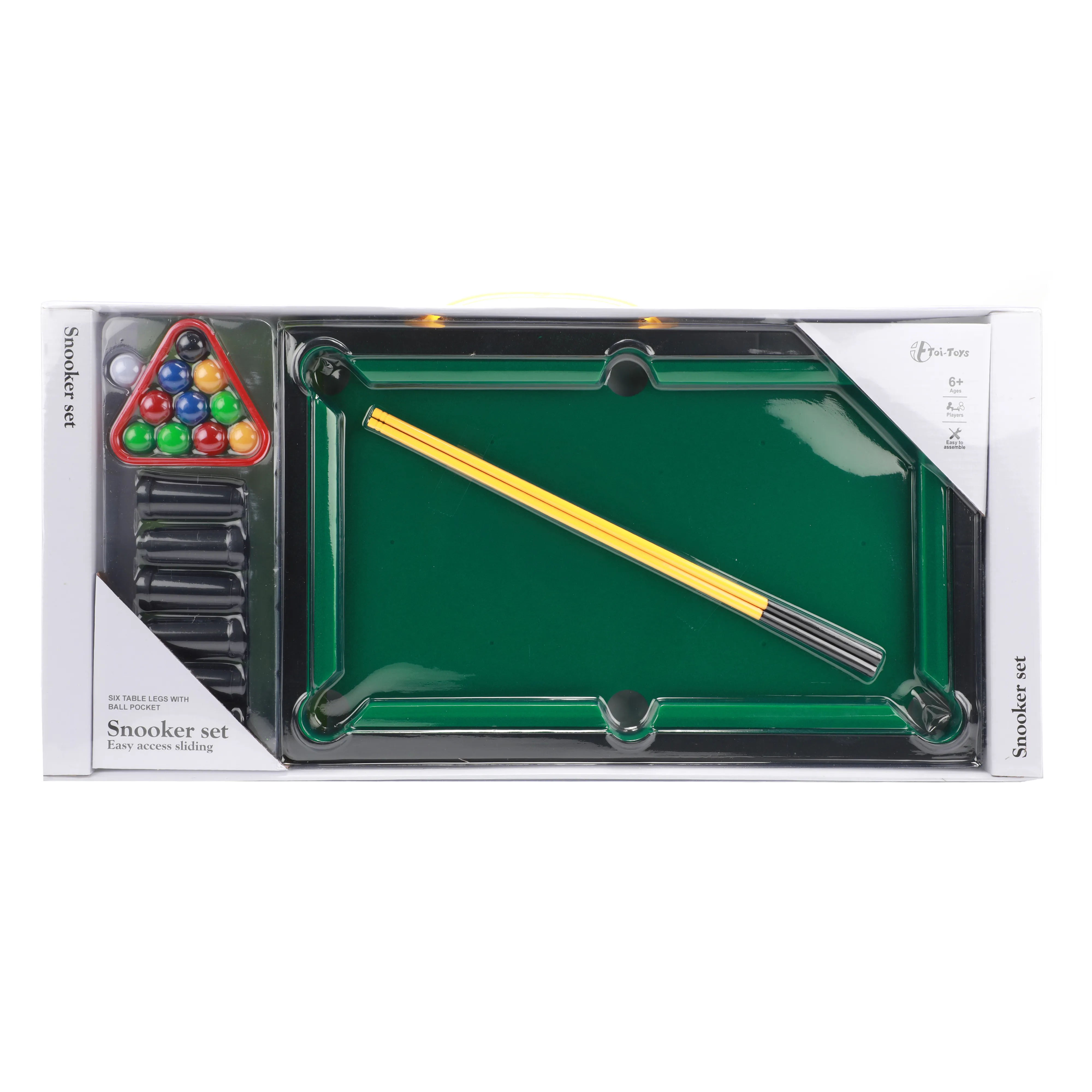 Toi-Toys - Mini Billardtisch Snooker Spiel mit Queues und Bällen