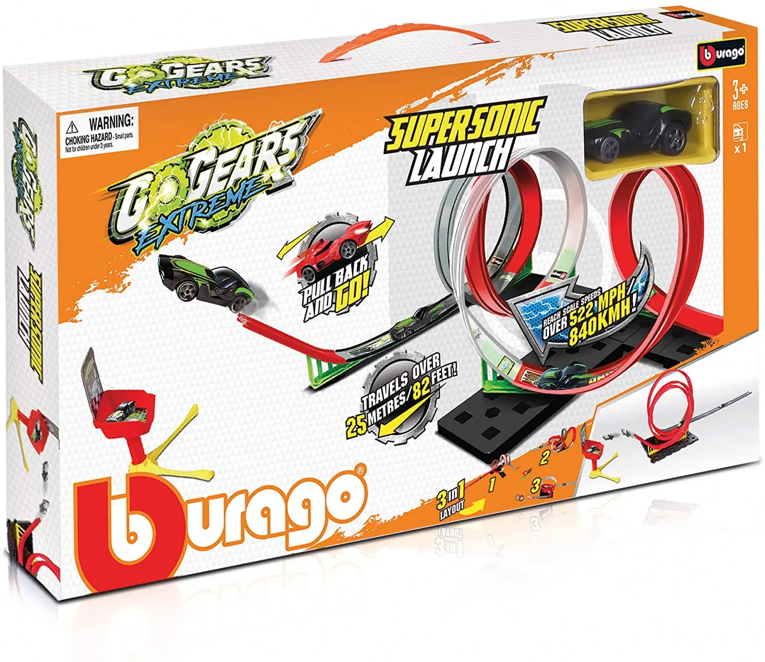 Bburago 18-30533 - GoGears Extreme Supersonic Launch inkl. 1 Auto