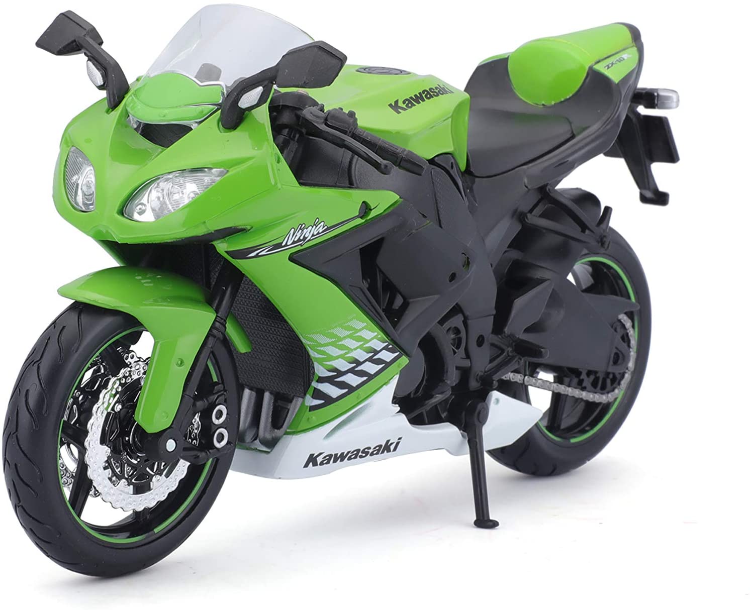 Maisto 531187 - Modellmotorrad - Kawasaki Ninja ZX-10R (schwarz-grün, Maßstab 1:12)