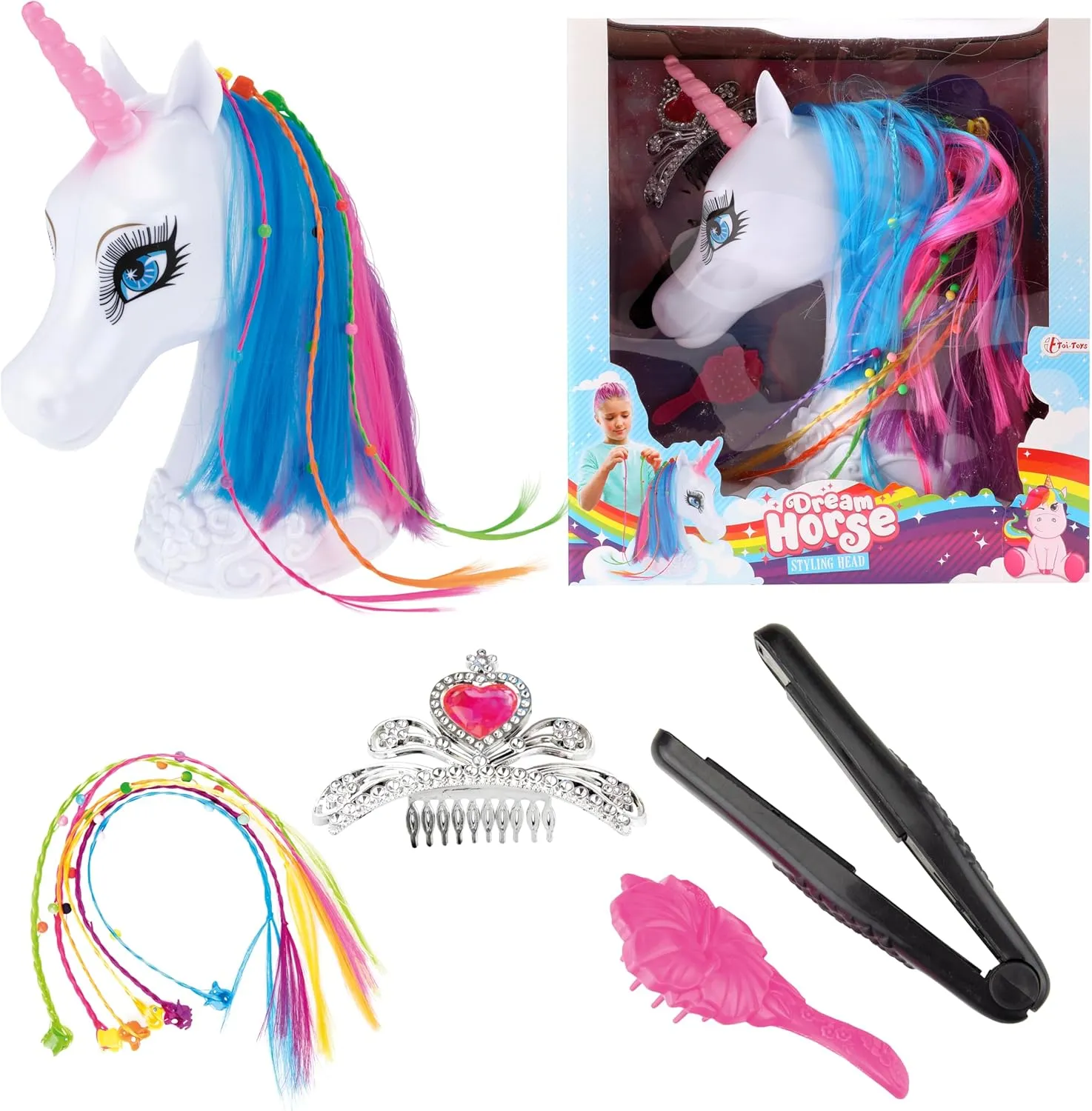 Toi-Toys 05145A  - DREAM HORSE Frisierkopf -Einhorn