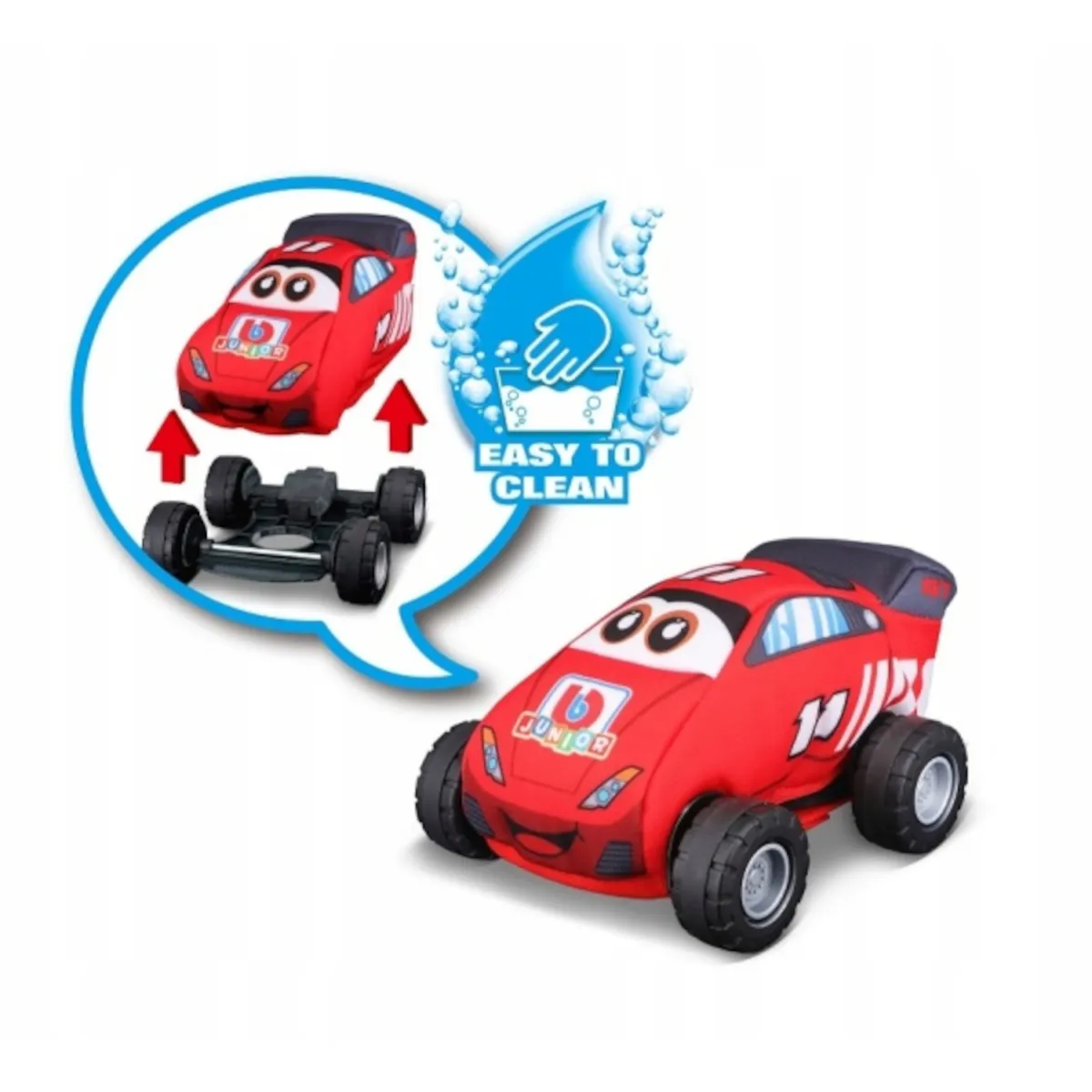 BB Junior 16-89051 - Spielzeugauto - Rennauto (rot, 14cm)