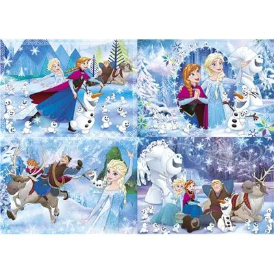 Clementoni 22226 - Supercolor Puzzle 4er Set - Frozen (15 Teile) 4 Motive