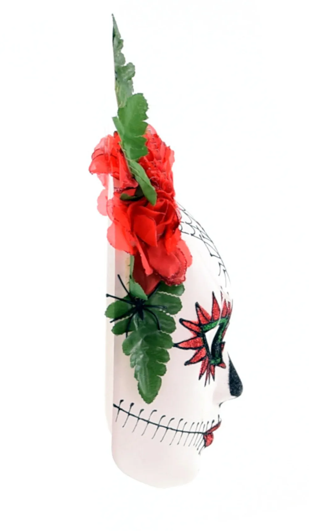 Halloween - Maske mit Blumen und Spinne (18x22cm)