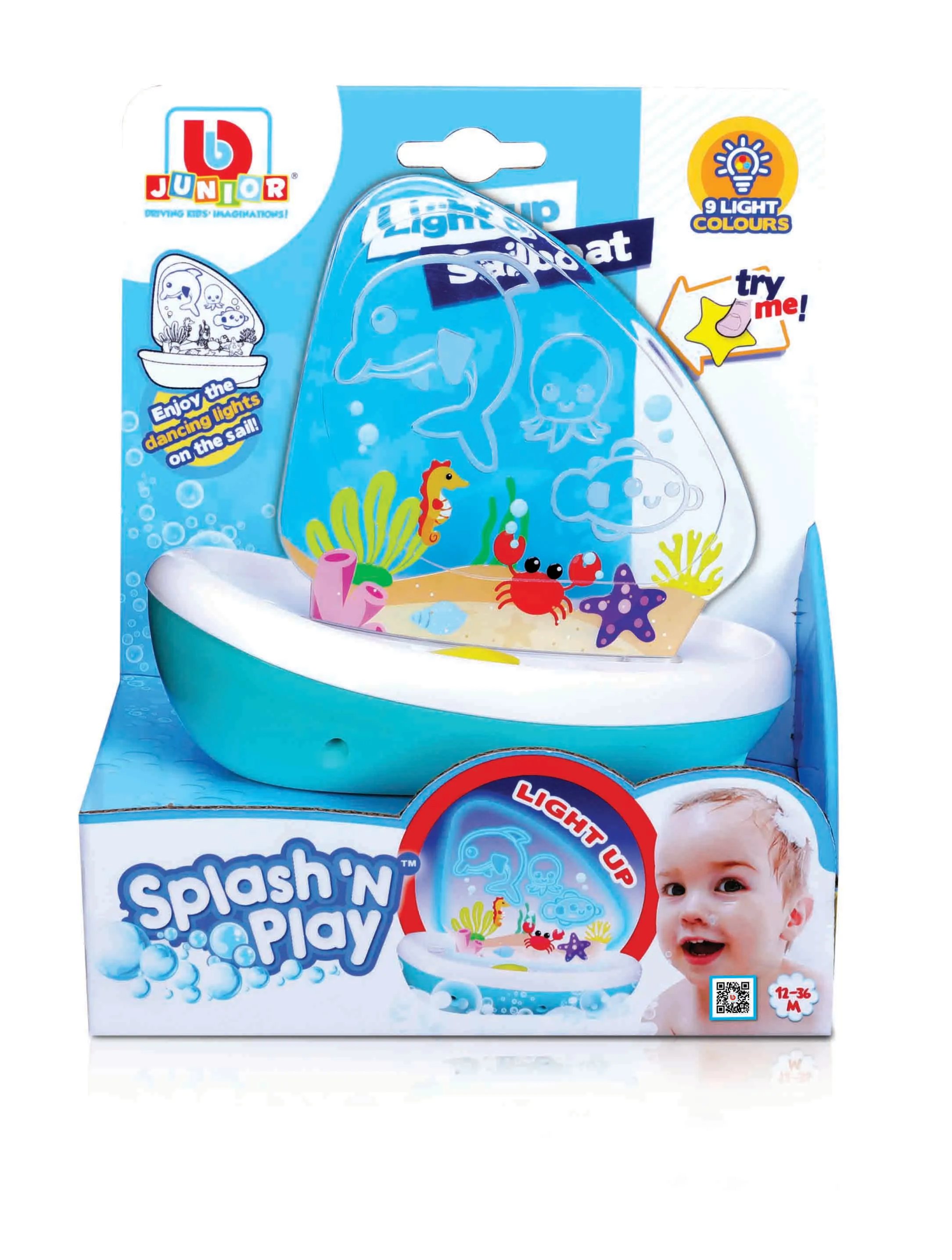 BB Junior 16-89022 - Spielzeugboot - Splash 'n Play Light Up Segelboot (15cm)
