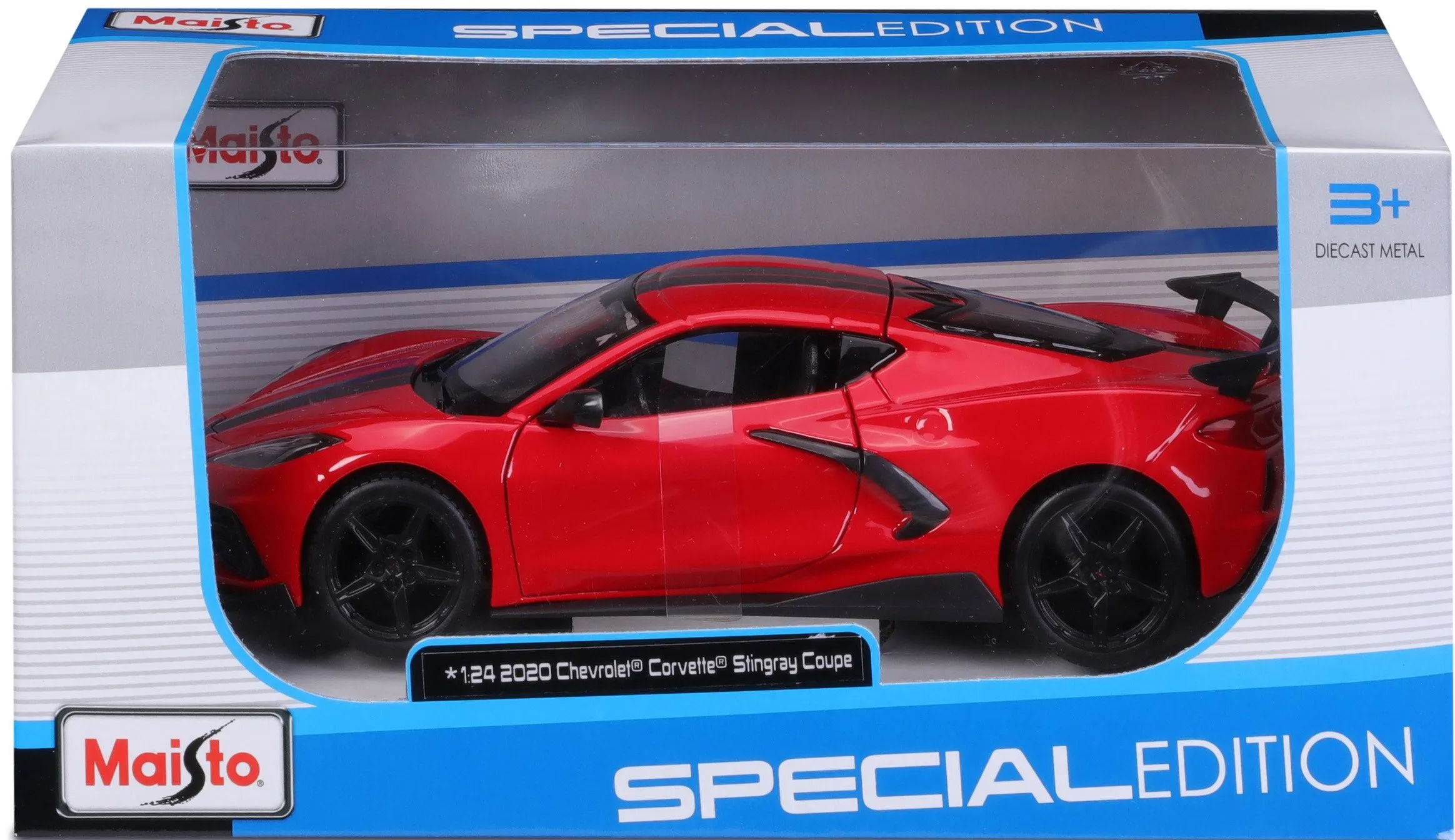 Maisto 31534 - Modellauto - Chevrolet Corvette Stingray Coupe High Wing '21 (rot, Maßstab 1:24)