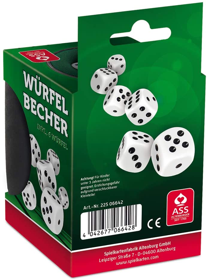 ASS Altenburger - Schockbesteck-Set mit 4 Würfelbechern inkl. 24 Würfeln