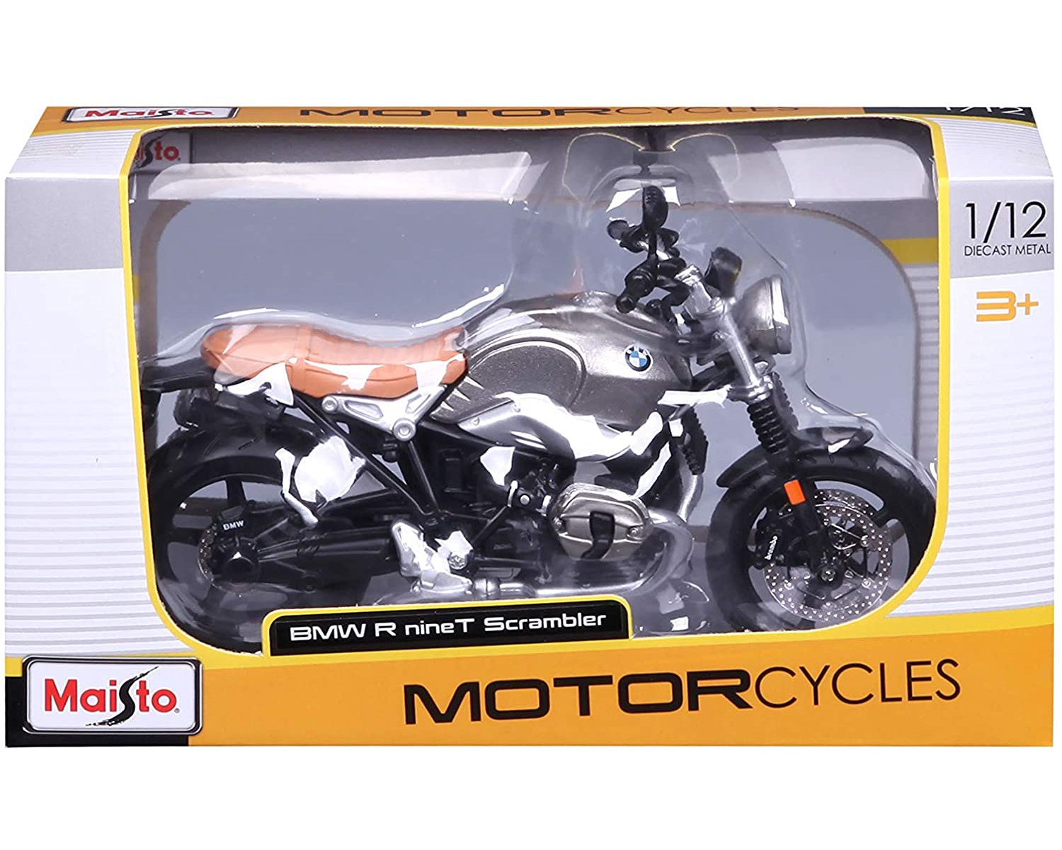 Maisto - Modellmotorrad - BMW R nineT Scrambler (grau, Maßstab 1:12)