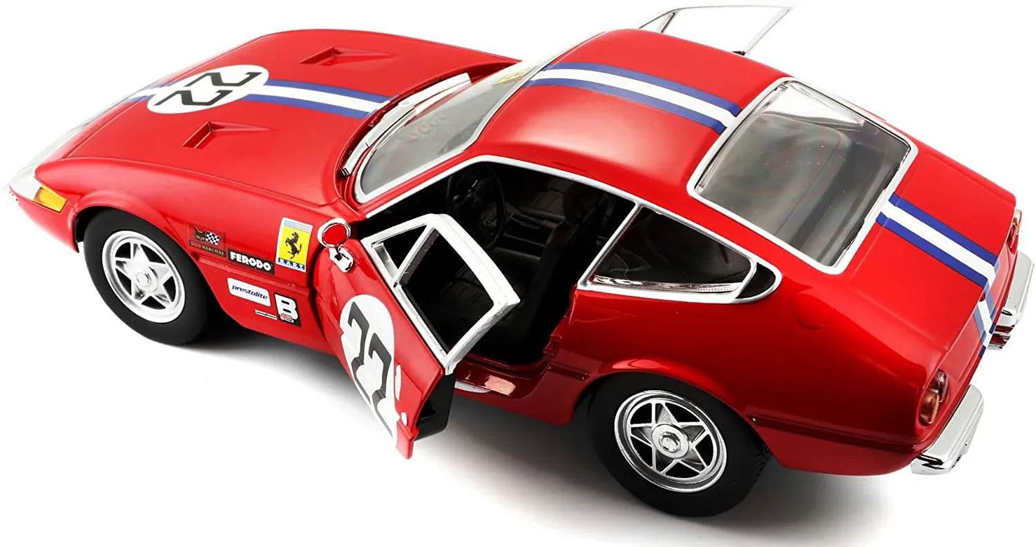 Bburago 18-26303 - Modellauto - Ferrari 365 GTB4 Competzione 1a serie (rot, Maßstab 1:24)