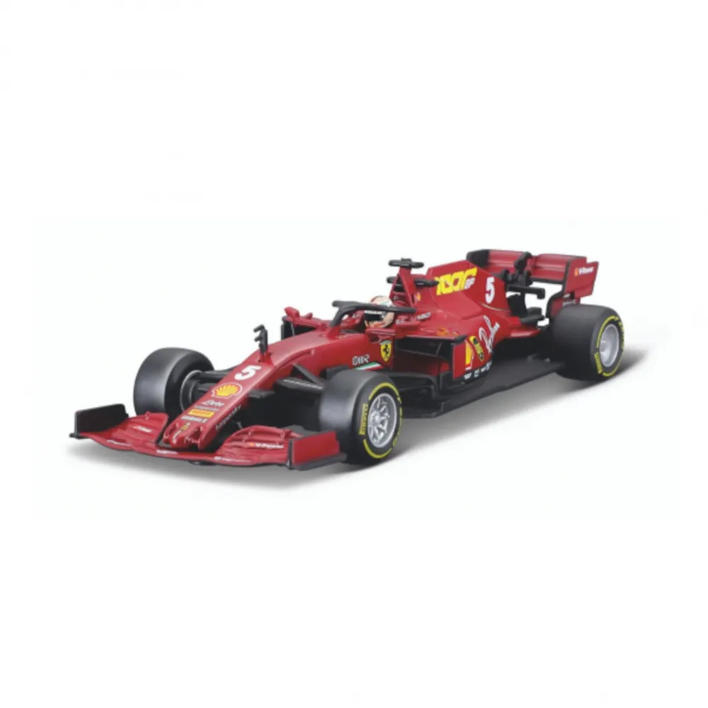 Bburago Modellauto 18-36819V1 - Ferrari 2020 Toskana GP SF1000 #5 Vettel (Maßstab 1:43, mit Fahrer)