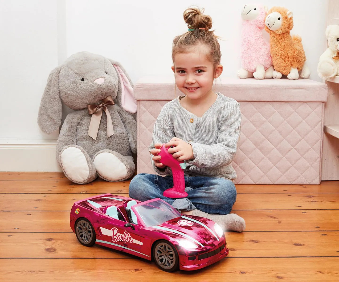 Happy People 63619 - Ferngesteurtes Auto - Barbie Dream Car (pink, 40 cm)
