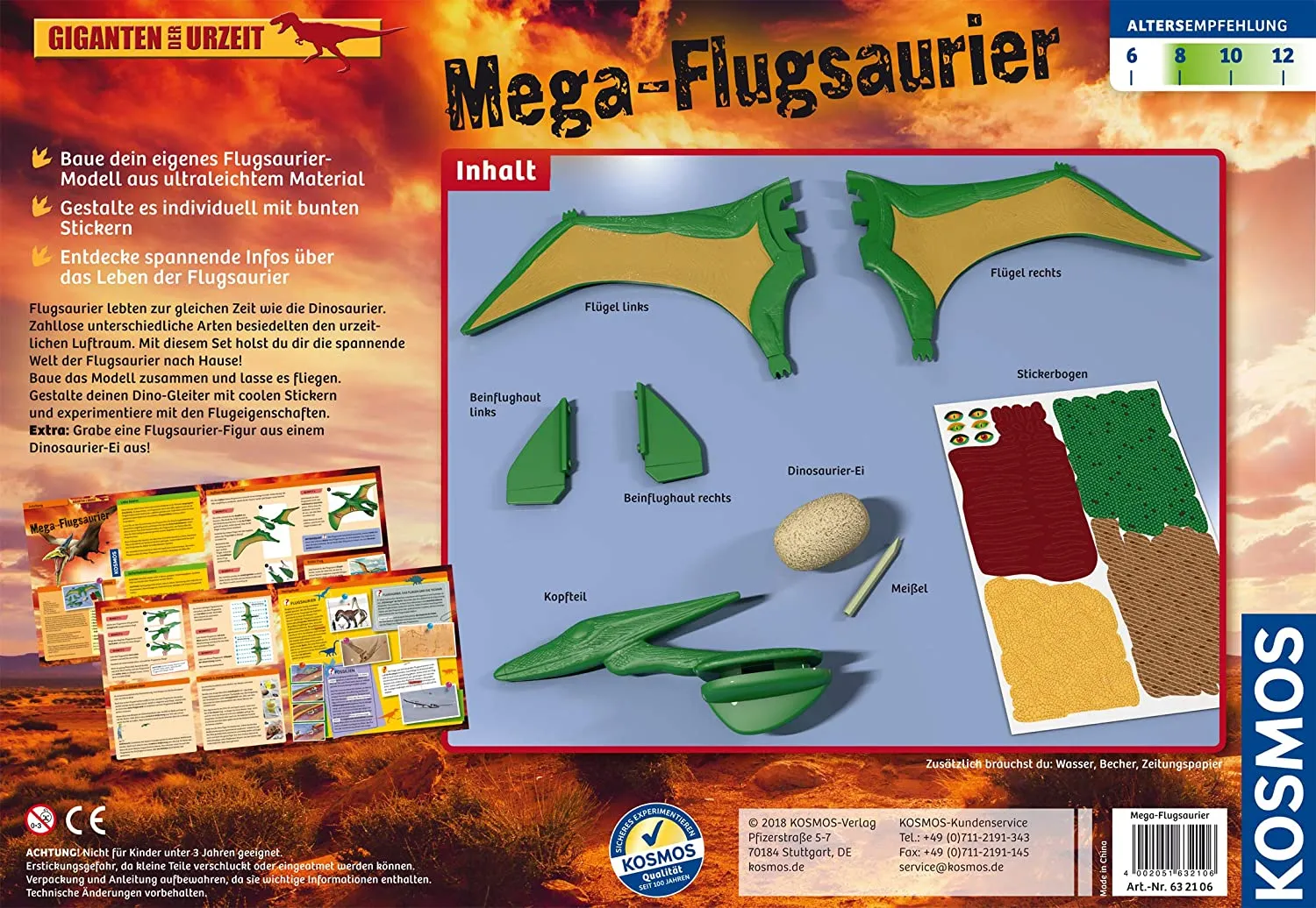Kosmos 632106 - Giganten der Urzeit - Experimentierkasten - Mega Flugsaurier