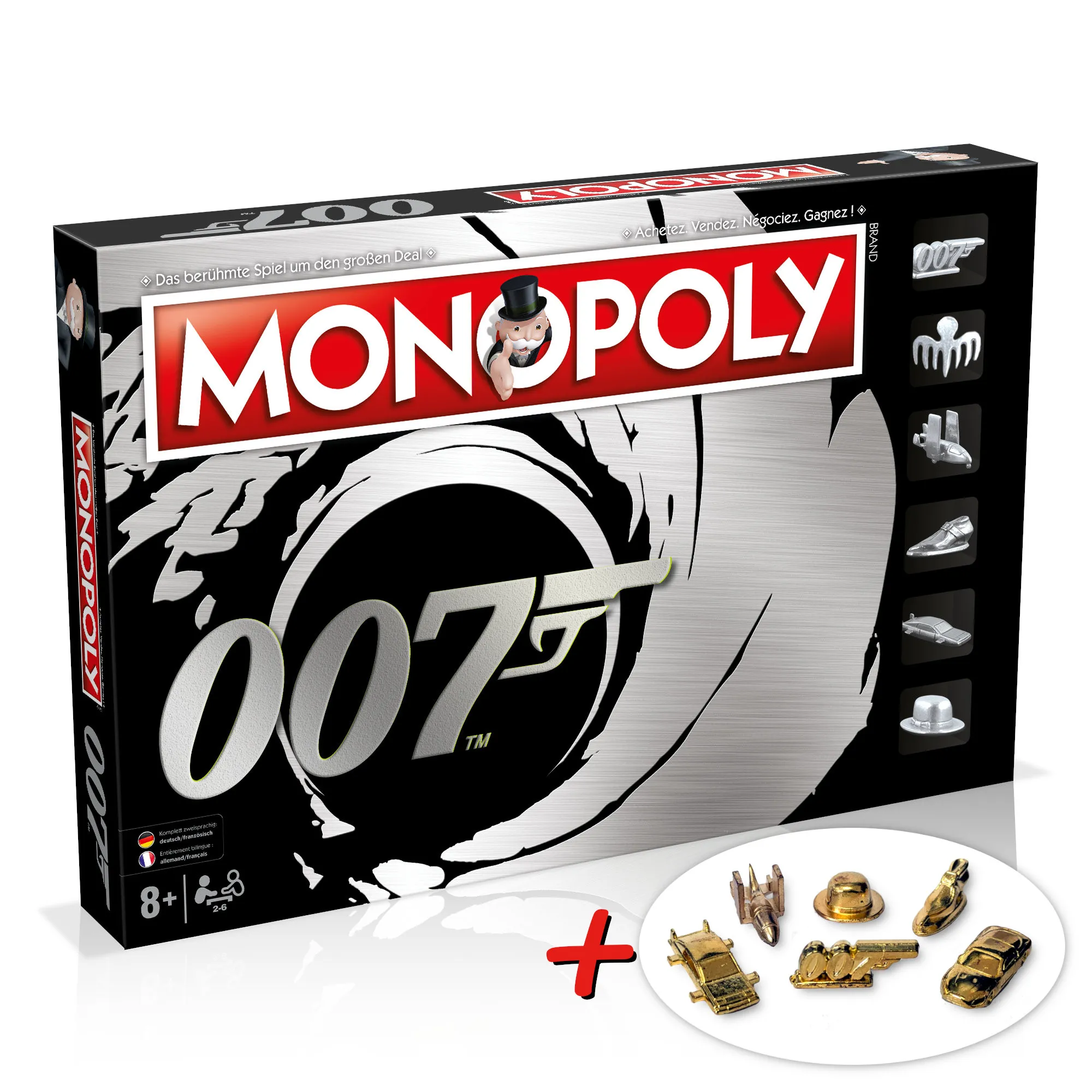Monopoly - James Bond (Deutsch/Französisch) + 6 EXTRA Gold Spielfiguren
