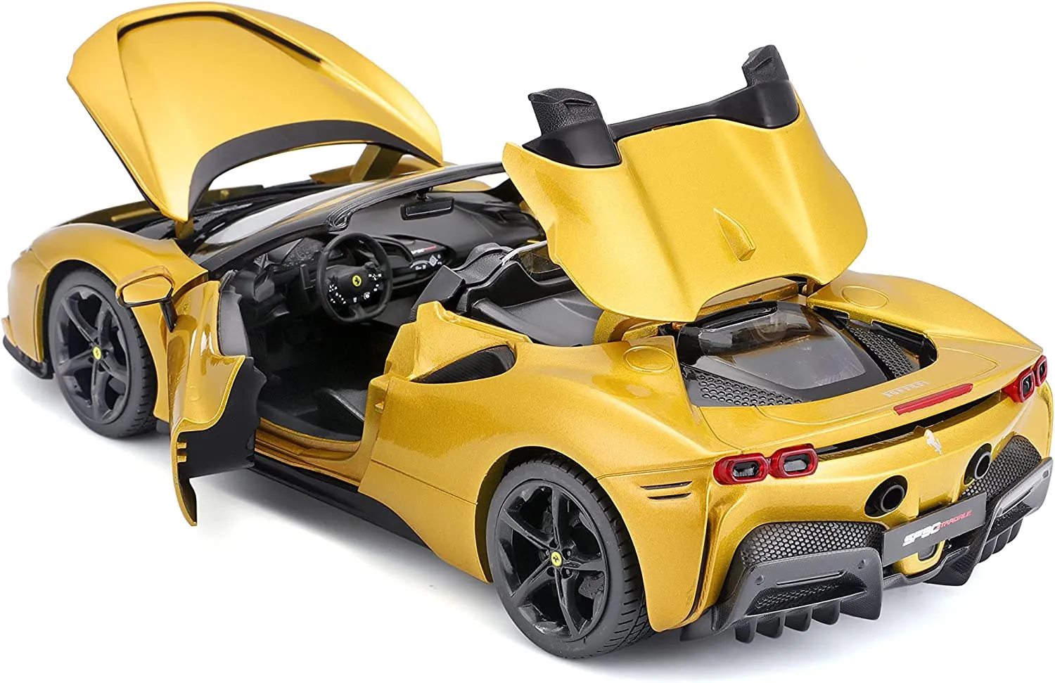 Bburago 18-16016 - Modellauto - Ferrari SF90 Spider (gold, Maßstab 1:18)