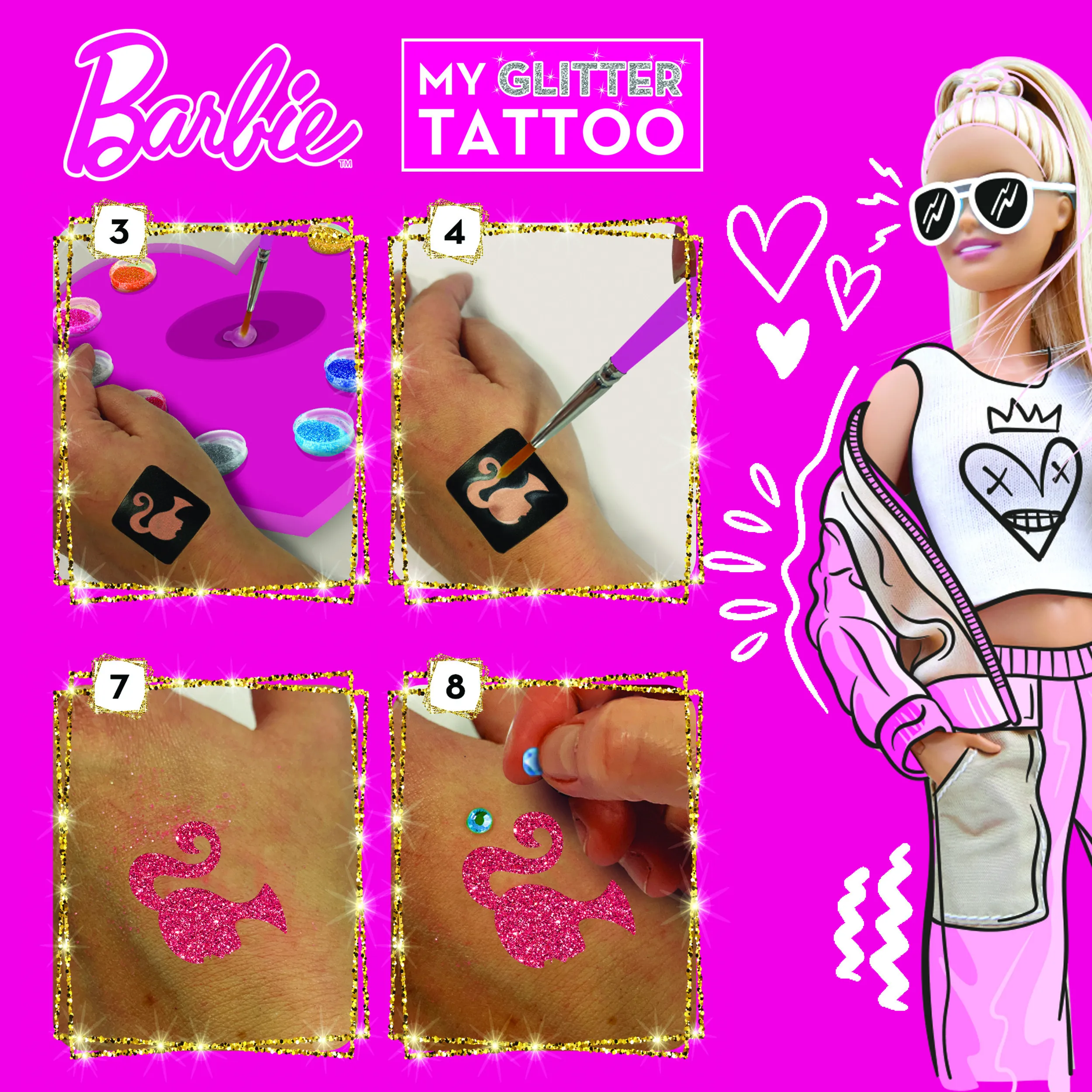 Lisciani 100958 - Barbie Glitzer Tattoos