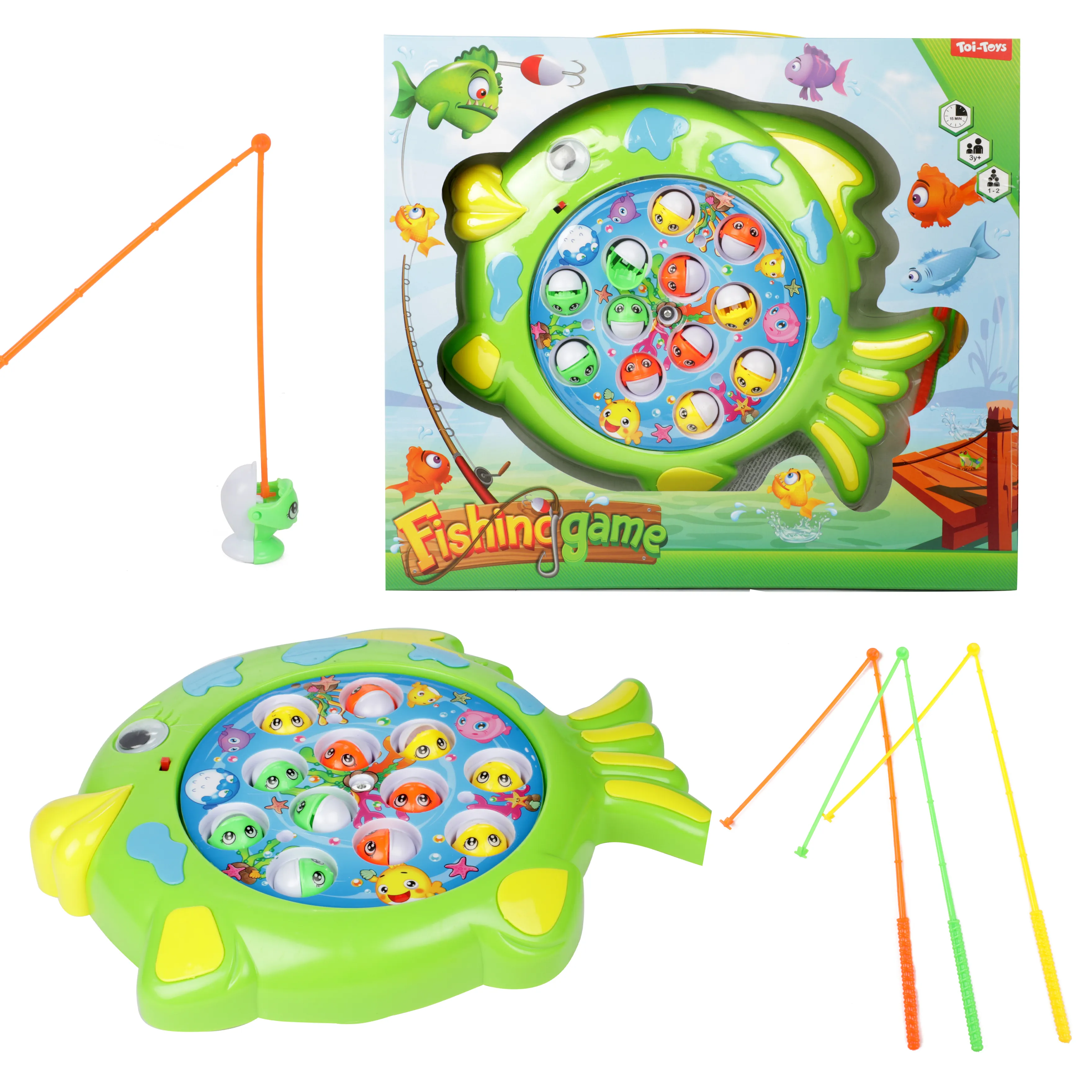 Toi-Toys 52245B - Angelspiel Drehscheibe - Fange den Fisch (mit Ton)