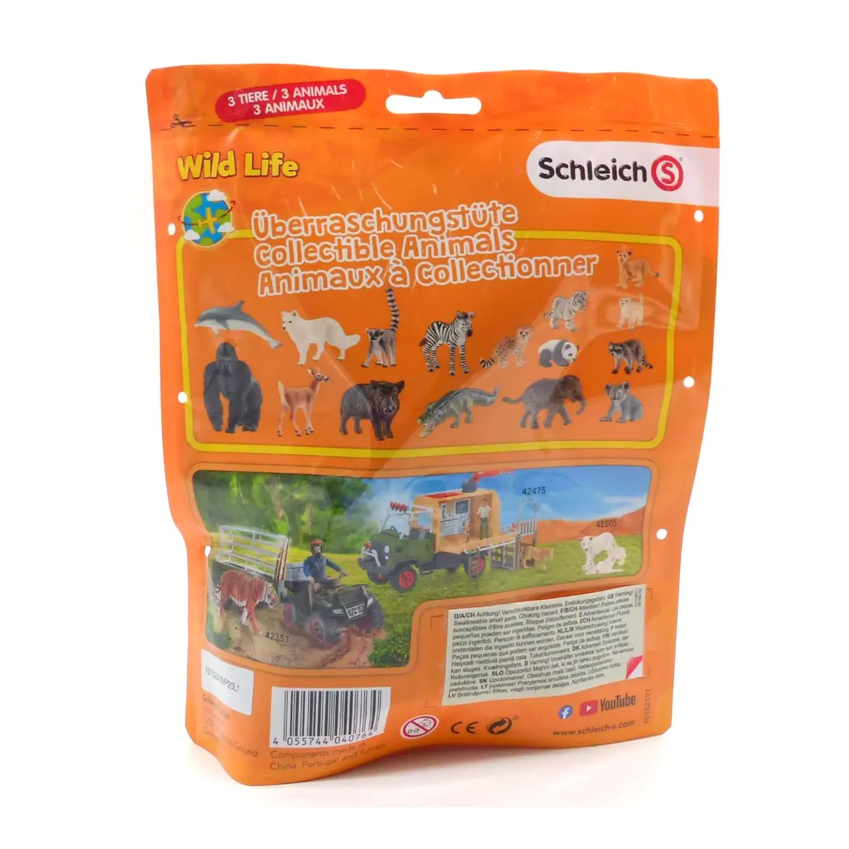 Schleich 10152270 - Wild Life - Überraschungstüte, 3 Wilde Tiere (Serie 4)